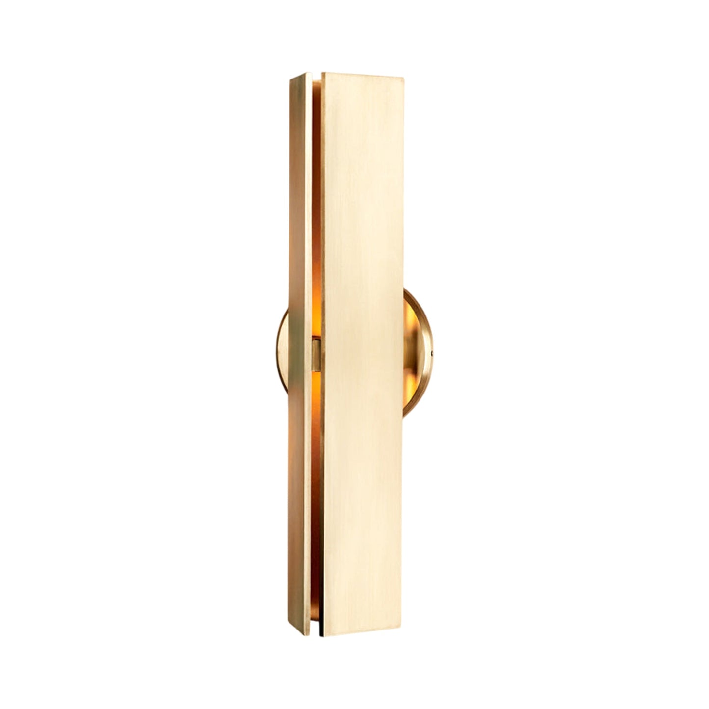 Delta LED Wall Light in Unlacquered Brass.