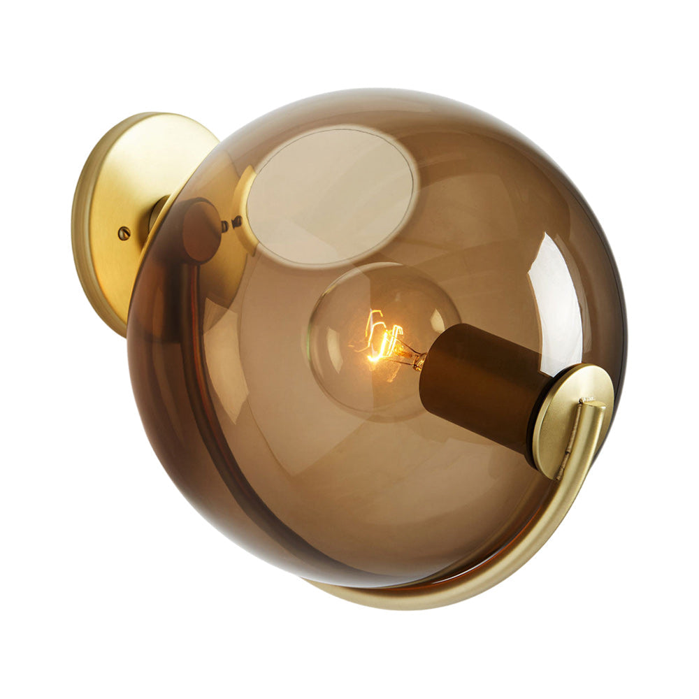 Fiddlehead Wall Light in Brushed Brass/Smoke.