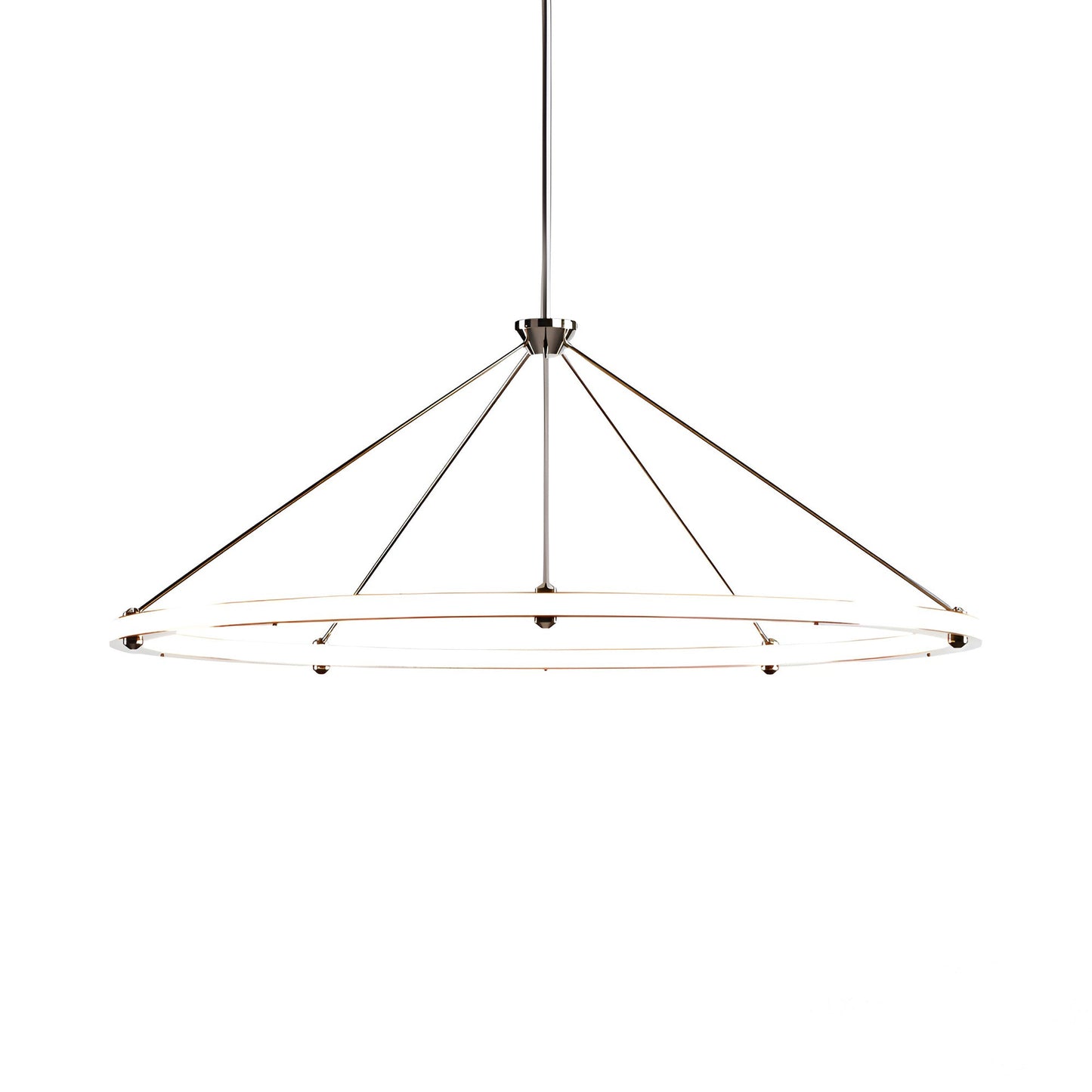 Halo Circle LED Pendant Light in Polished Nickel.