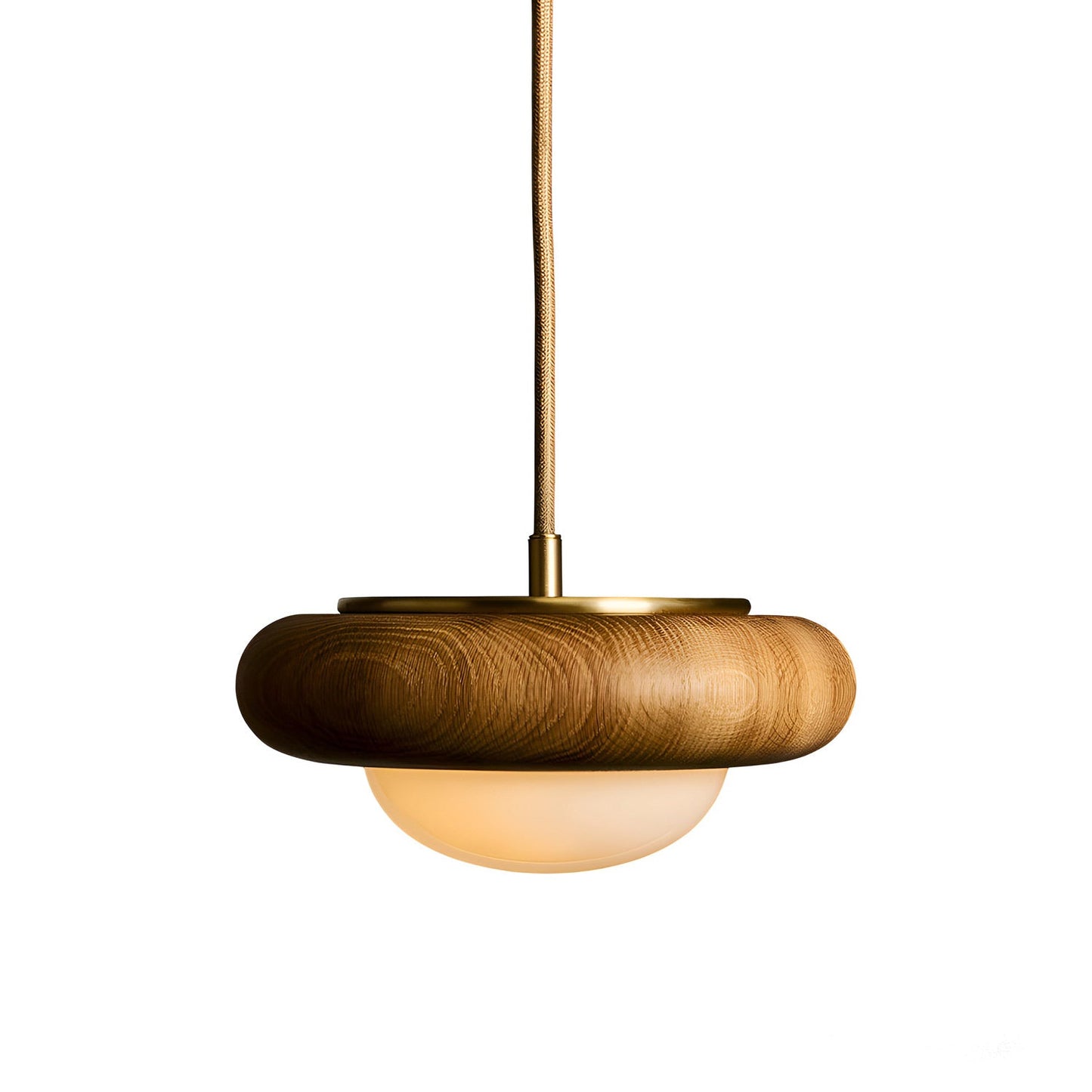Humboldt Round LED Pendant Light in White Oak.