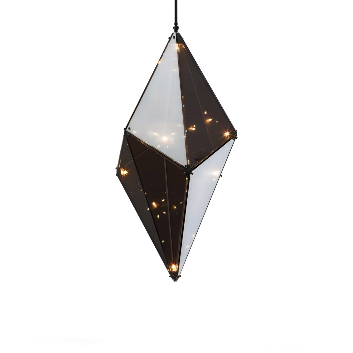 Maxhedron Vertical Pendant Light in Oil-Rubbed Bronze (42-Inch).