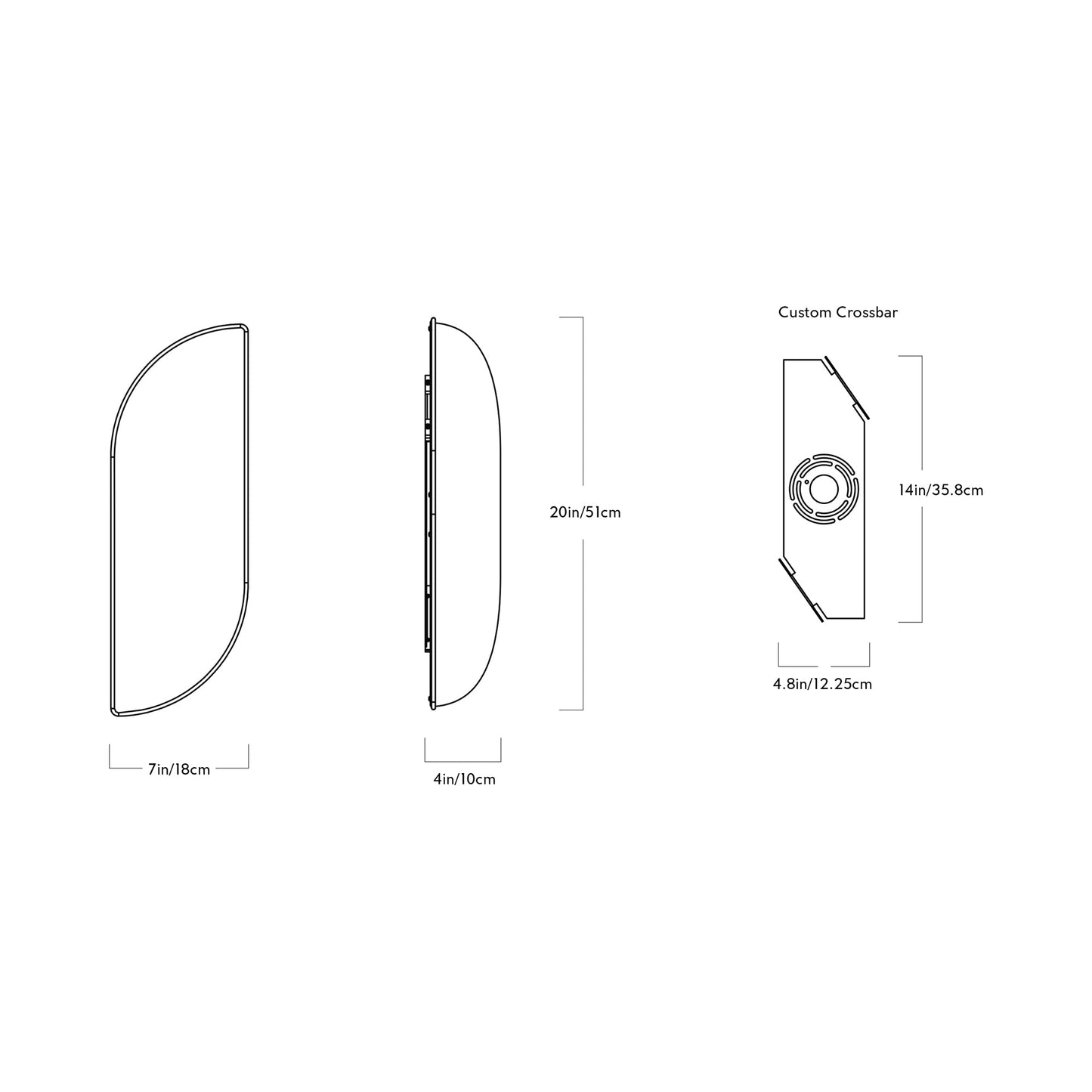 Odds and Ends Aquafresh LED Bath Wall Light - line drawing.