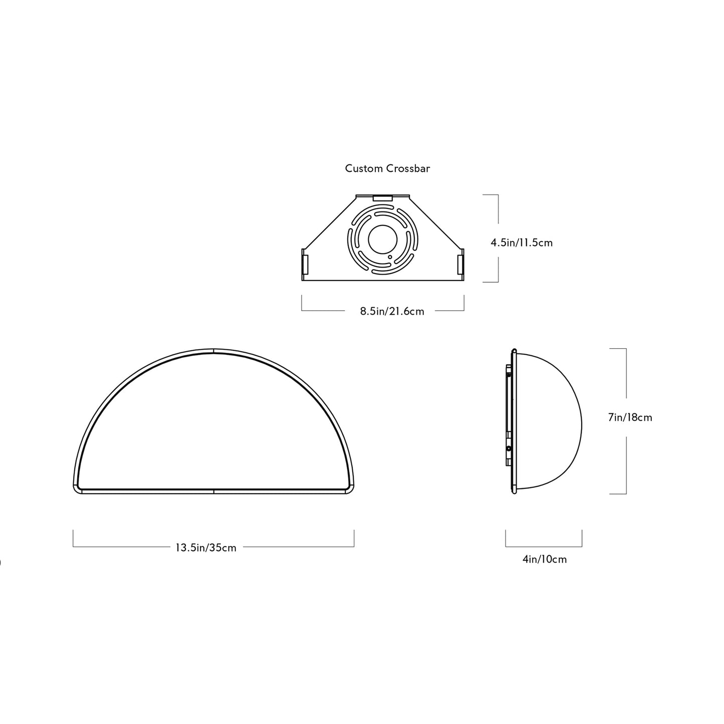 Odds and Ends Rainbow LED Bath Wall Light - line drawing.
