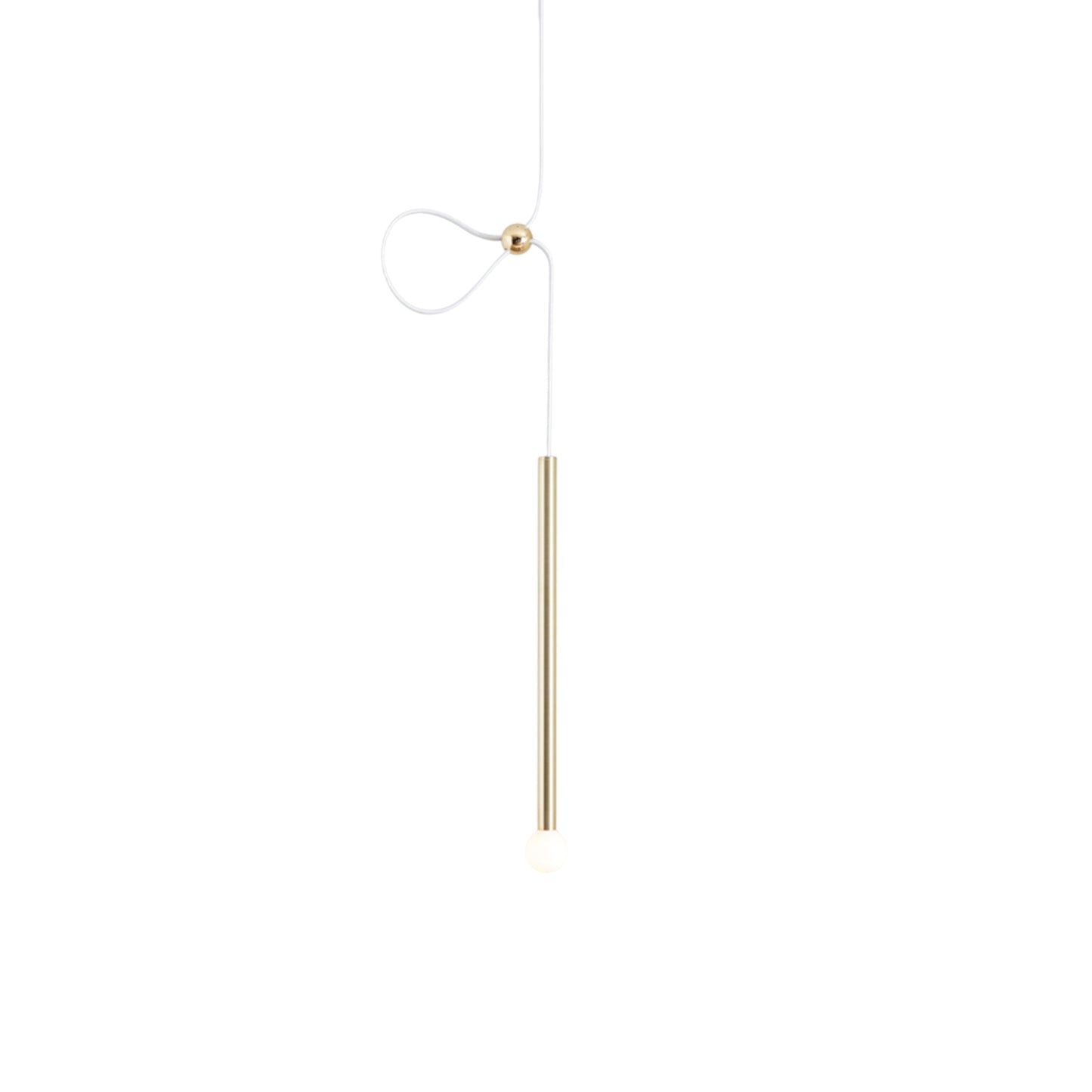 Strike Adjustable Pendant Light in Unlacquered Brushed Brass/Unlacquered Brushed Brass.