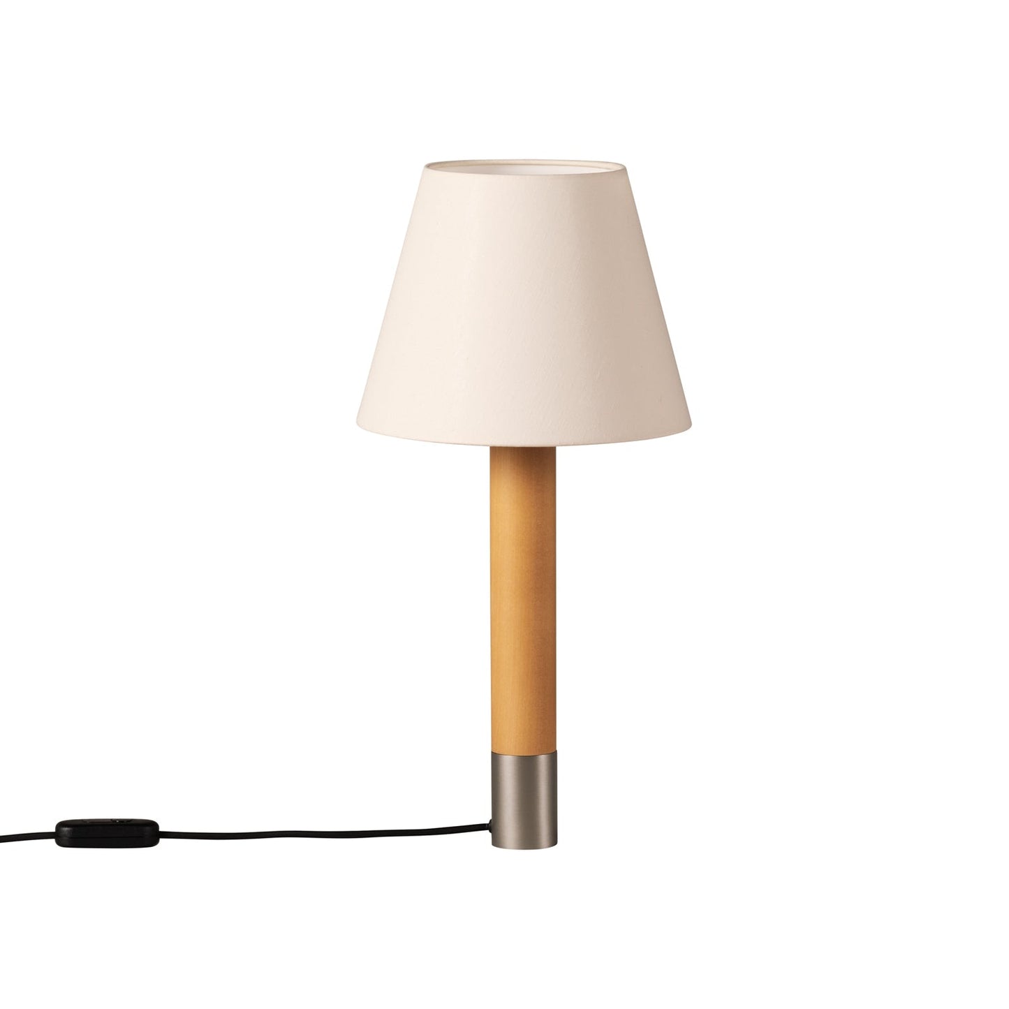 Básica M1 Table Lamp in Nickel/White Shade (Without Stabilizing Disc).