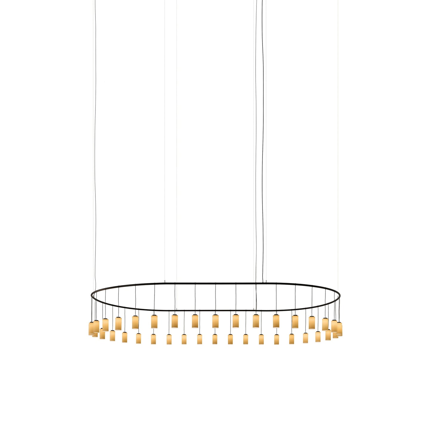 Cirio Oval LED Pendant Light in White Porcelain.
