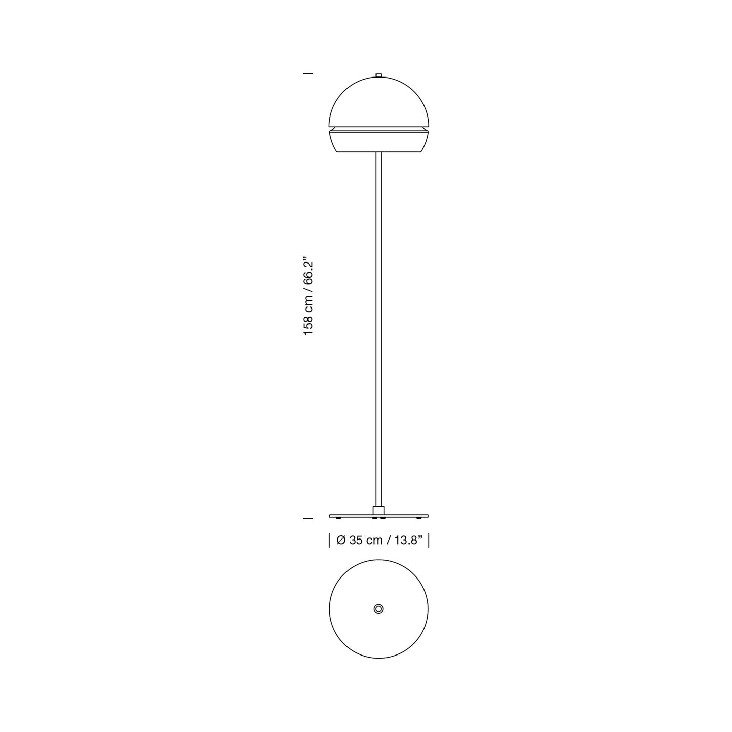 Fontana Alta LED Floor Lamp - line drawing.