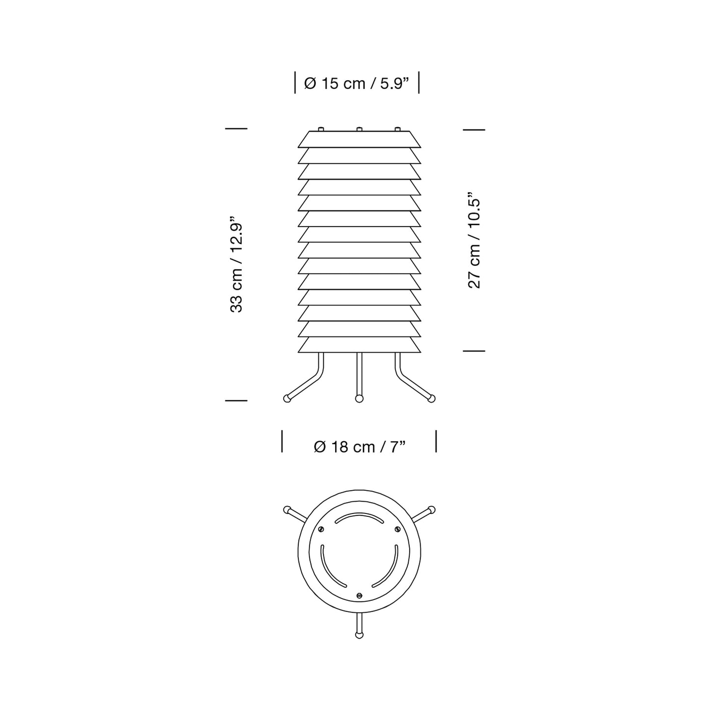 Maija LED Table Lamp - line drawing.