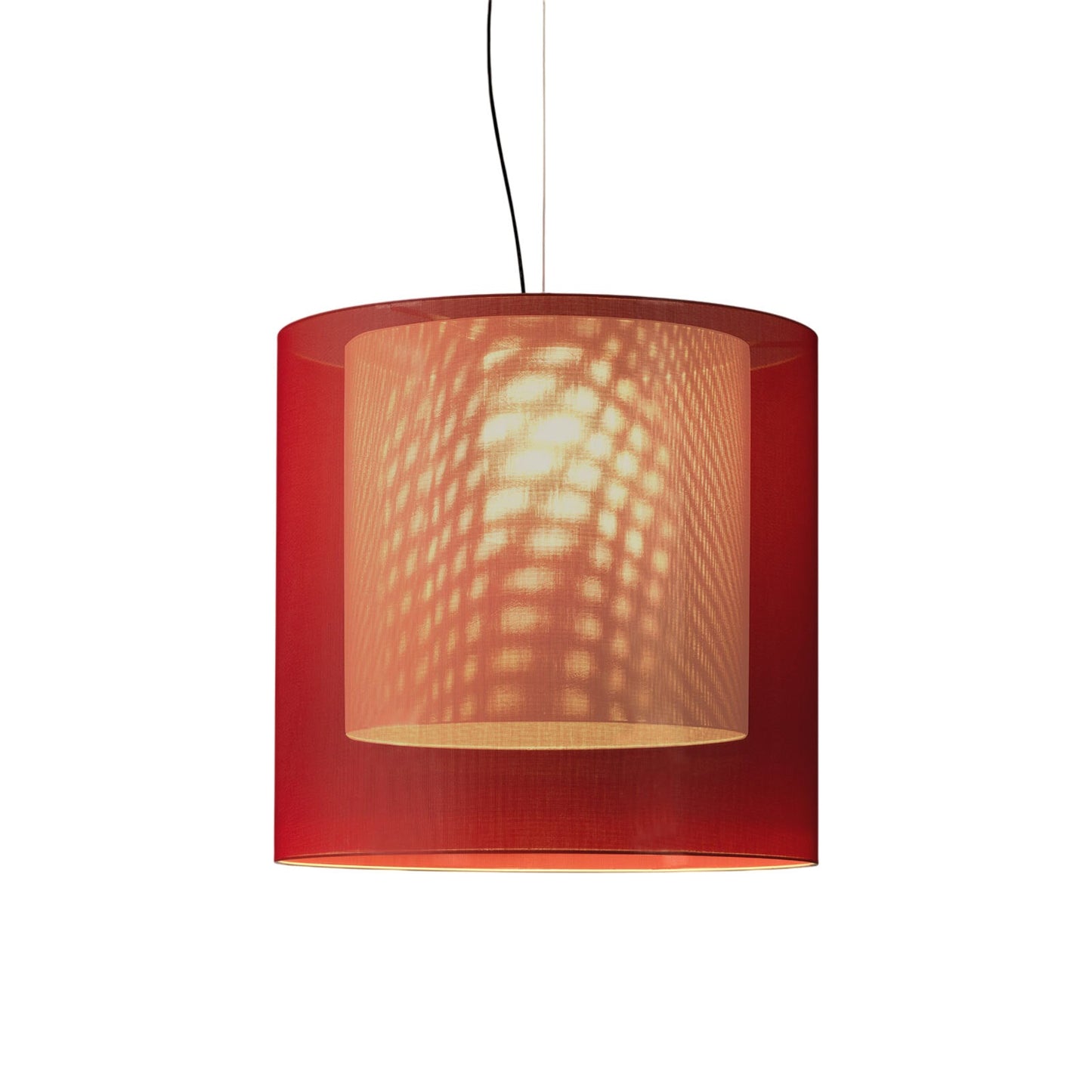 Moaré Pendant Light in White/Red (Moaré XL/32.4-Inch).