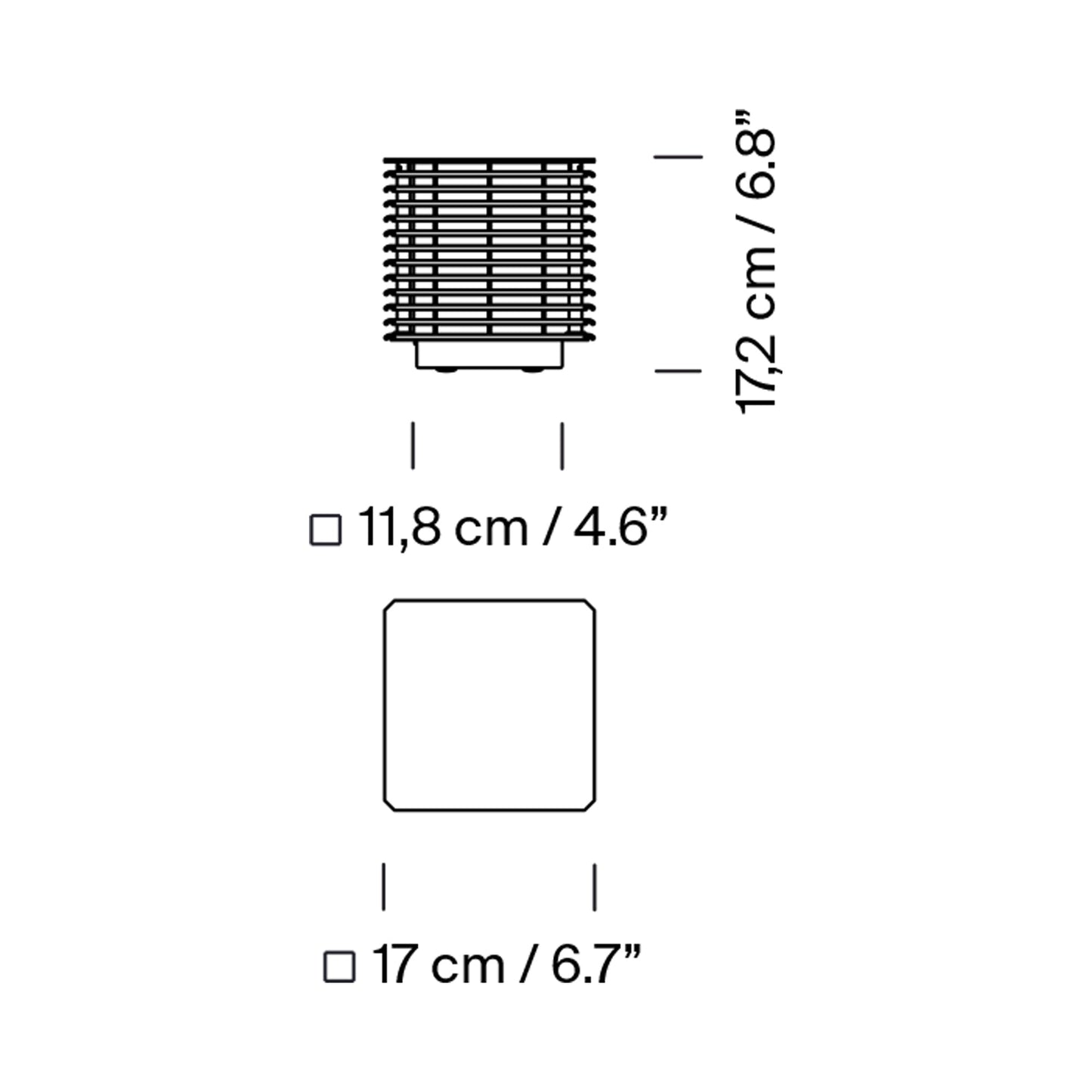 Shiro Table Lamp - line drawing.