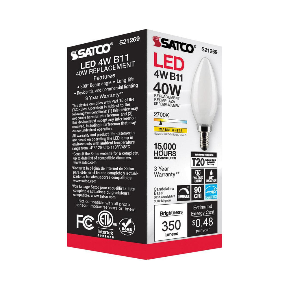 Candelabra Base C Type LED Bulb in Detail.