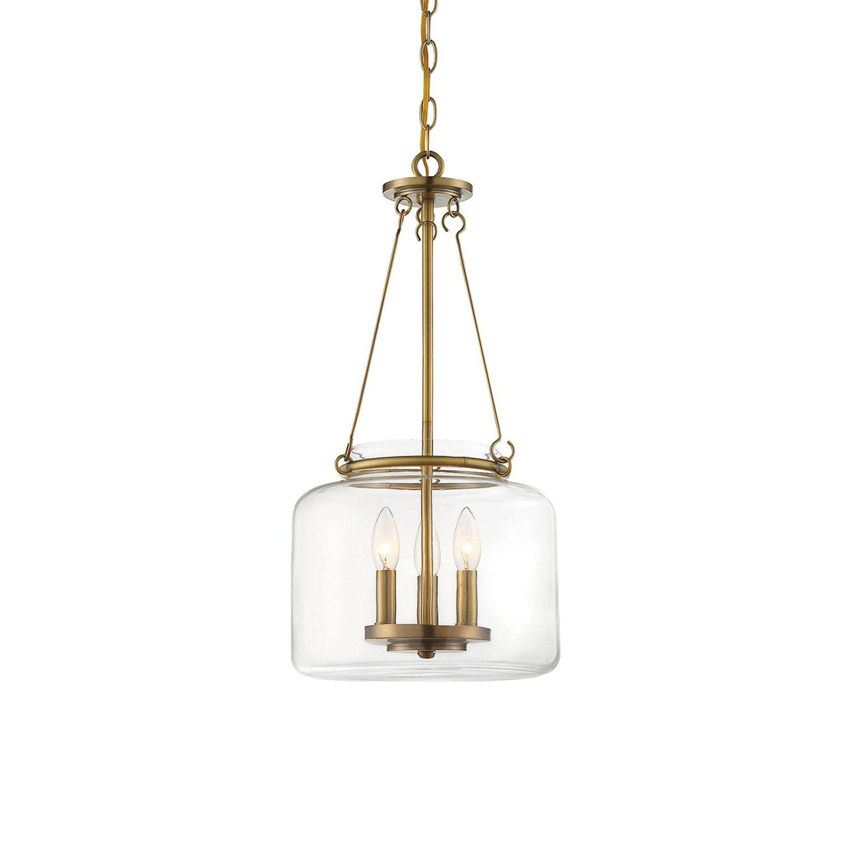 Akron Pendant Light in Warm Brass.