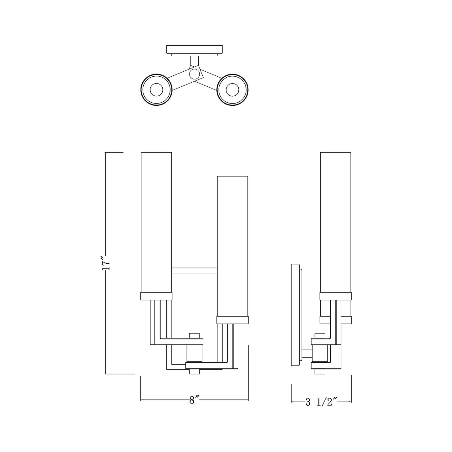Folsom Wall Light - line drawing.