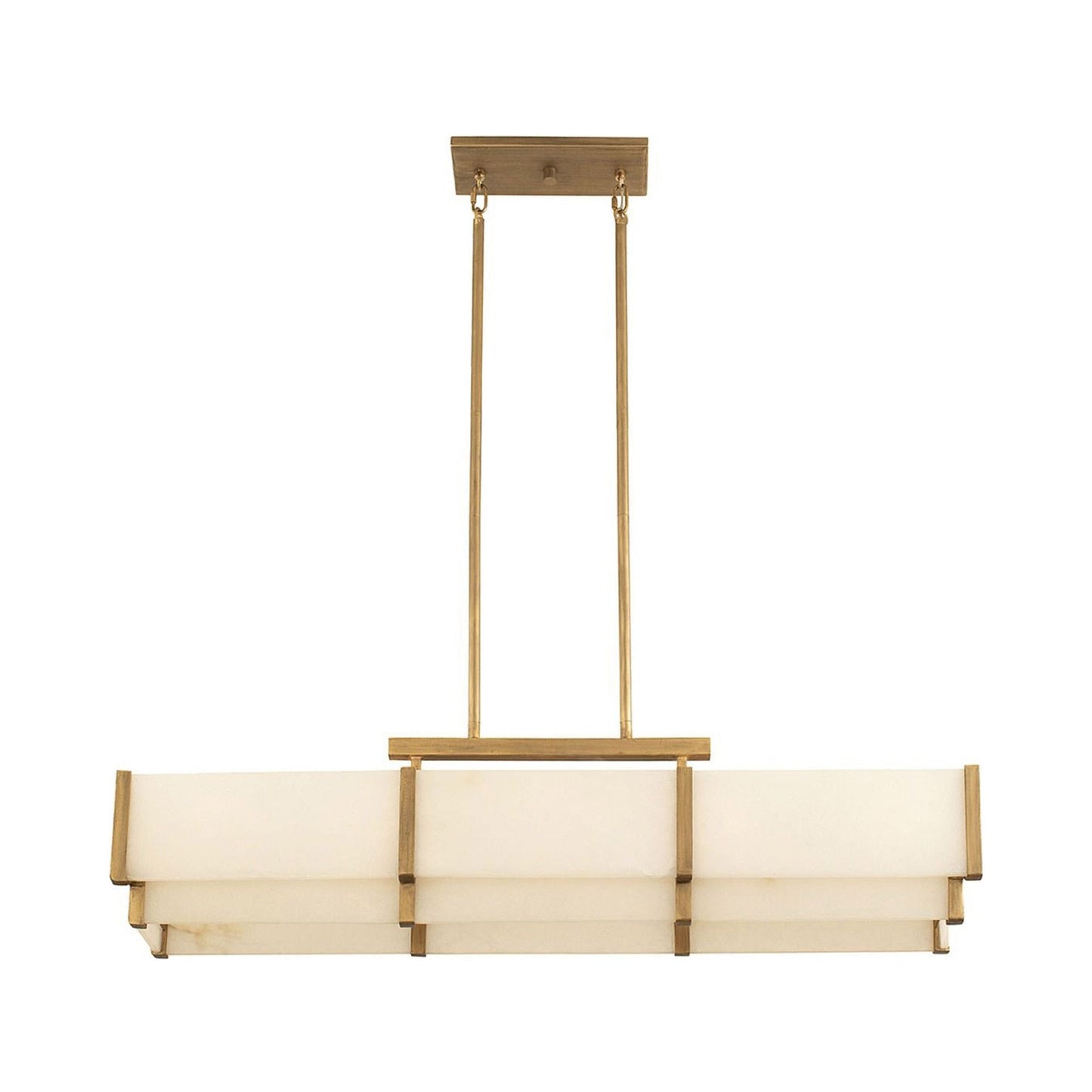 Orleans Linear Pendant Light in Distressed Gold.