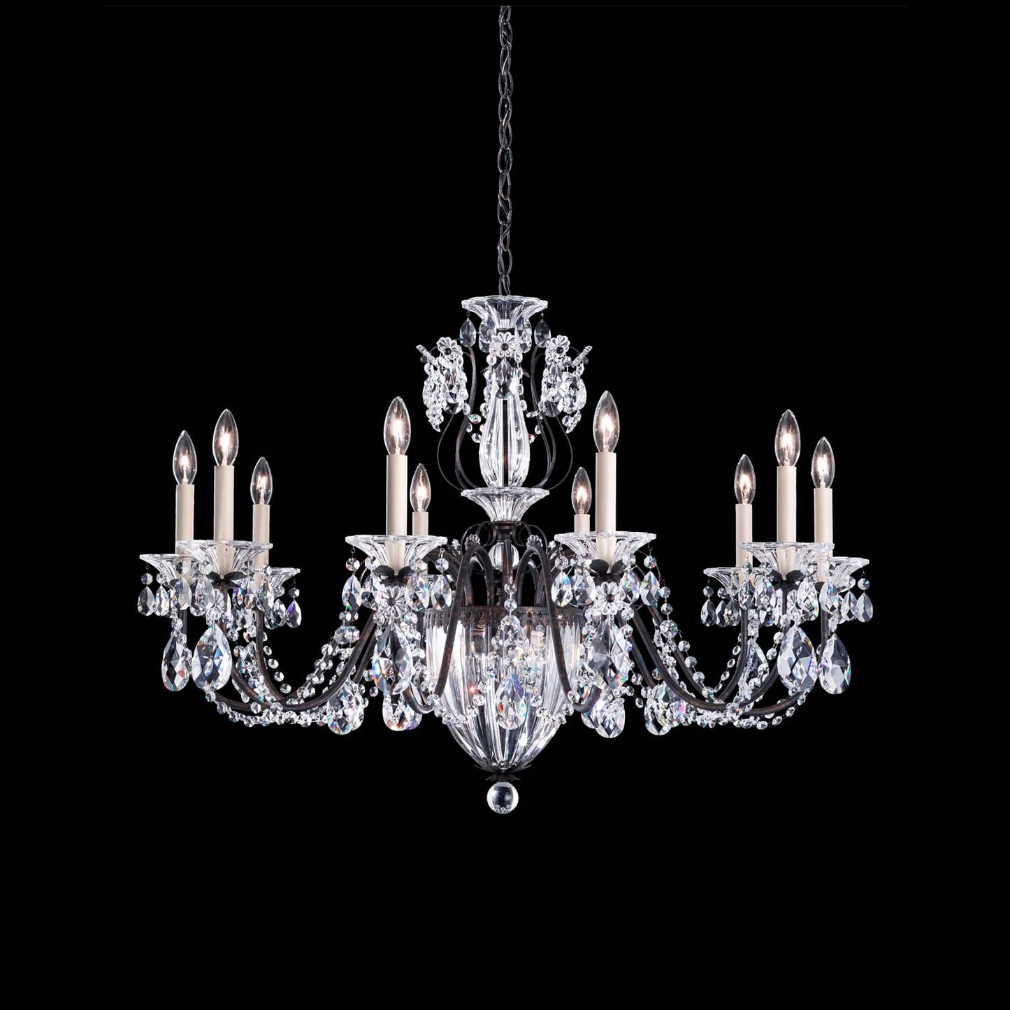 Bagatelle Chandelier in Heirloom Bronze/Heritage Handcut Crystal (X-Large).