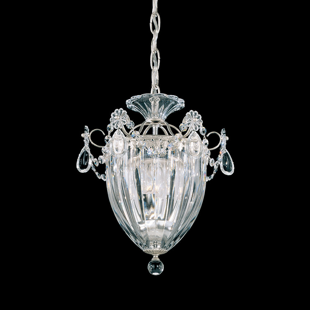 Bagatelle Mini Pendant Light in Antique Silver (Heritage Handcut Crystal/3-Light).
