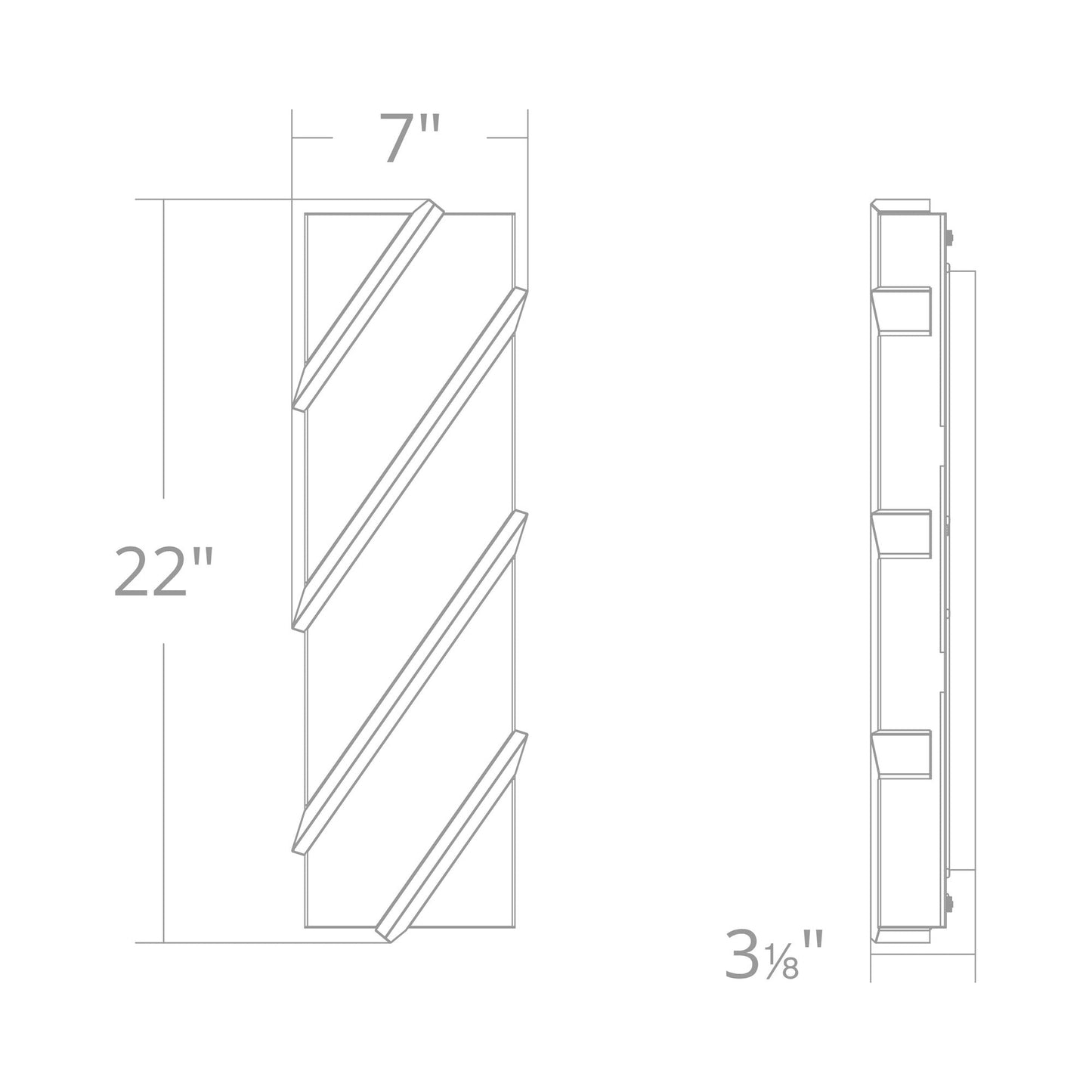 Barra LED Wall Light - line drawing.