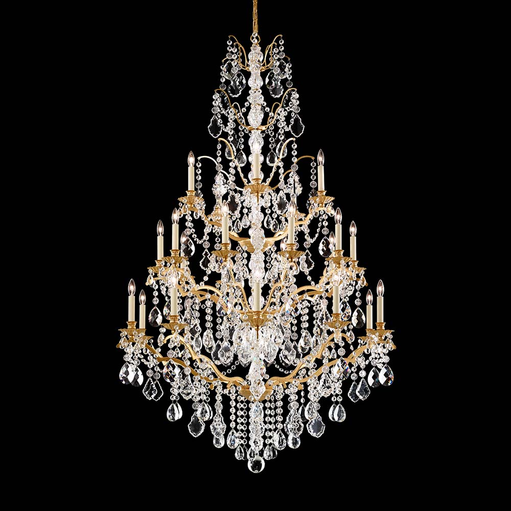 Bordeaux Chandelier in Heirloom Gold (25-Light/64.5-Inch).