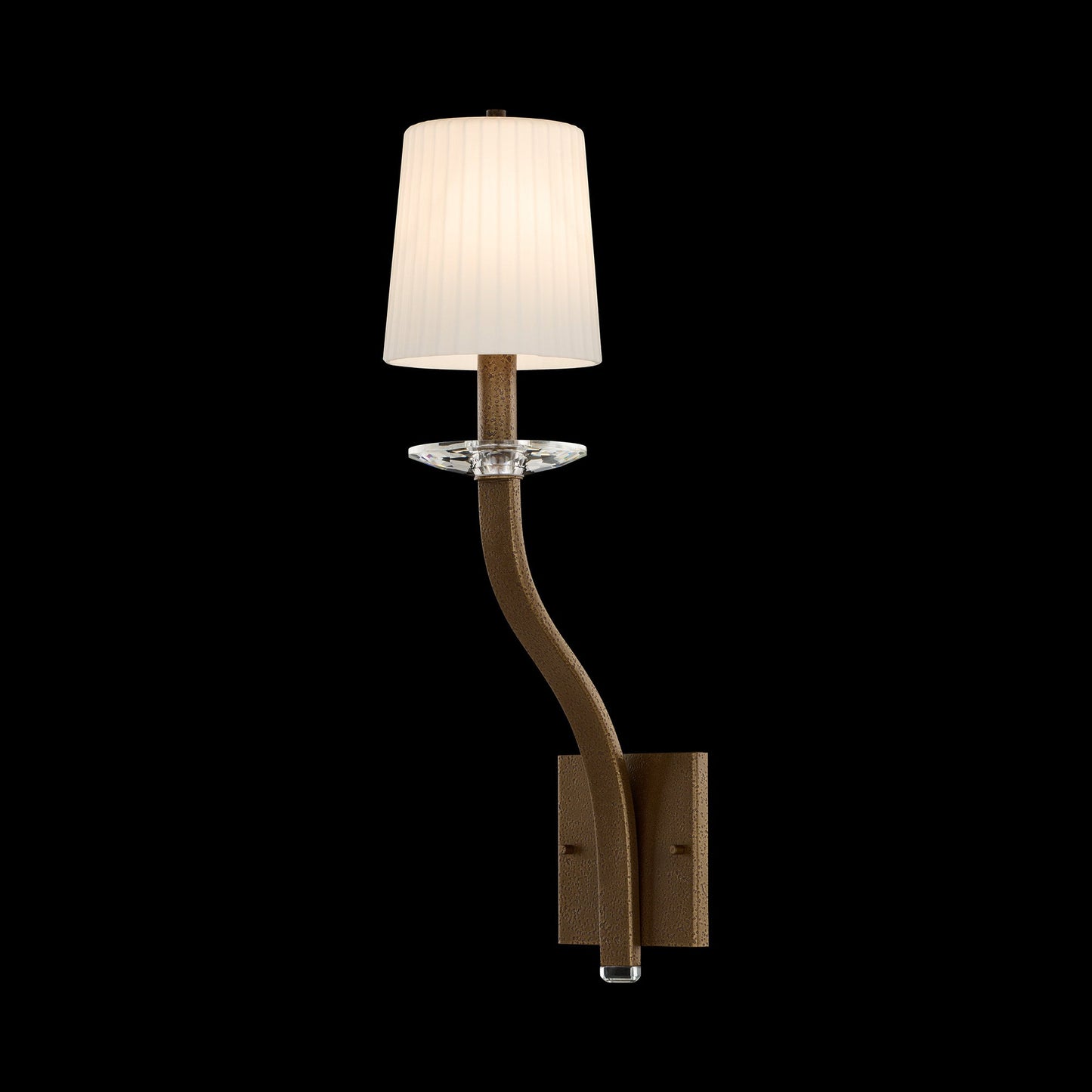 Catalena Wall Light in Textured Bronze/Glass.