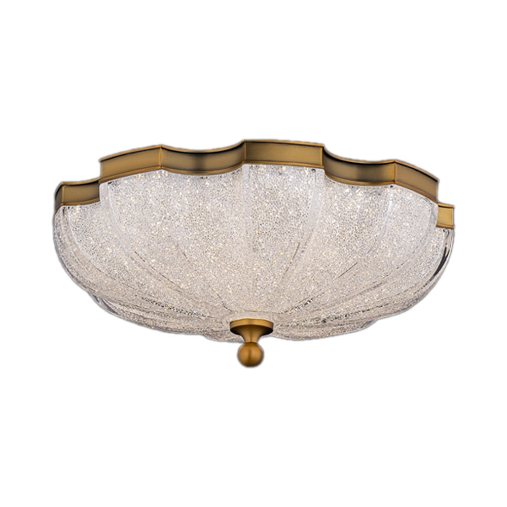 Cupola LED Flush Mount Ceiling Light in Aged Brass.