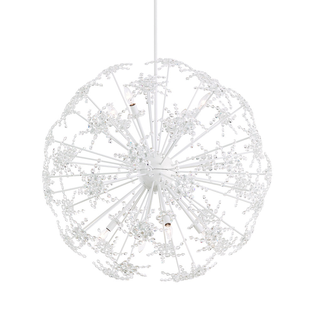 Esteracae Pendant Light in White Luster (36-Inch).