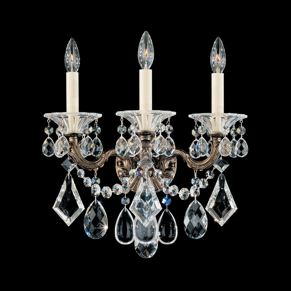 La Scala Round Wall Light in Heirloom Bronze (Heritage Handcut Crystal/3-Light).