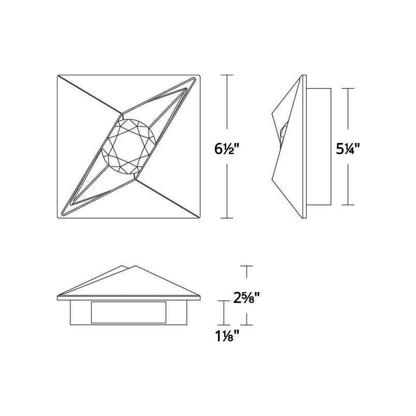 Mythical Outdoor LED Wall Light - line drawing.