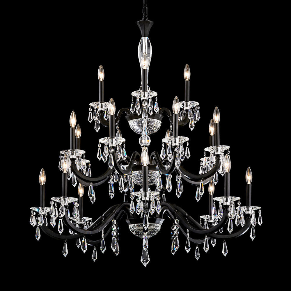 Napoli Multi Tier Chandelier in Black (20-Light).