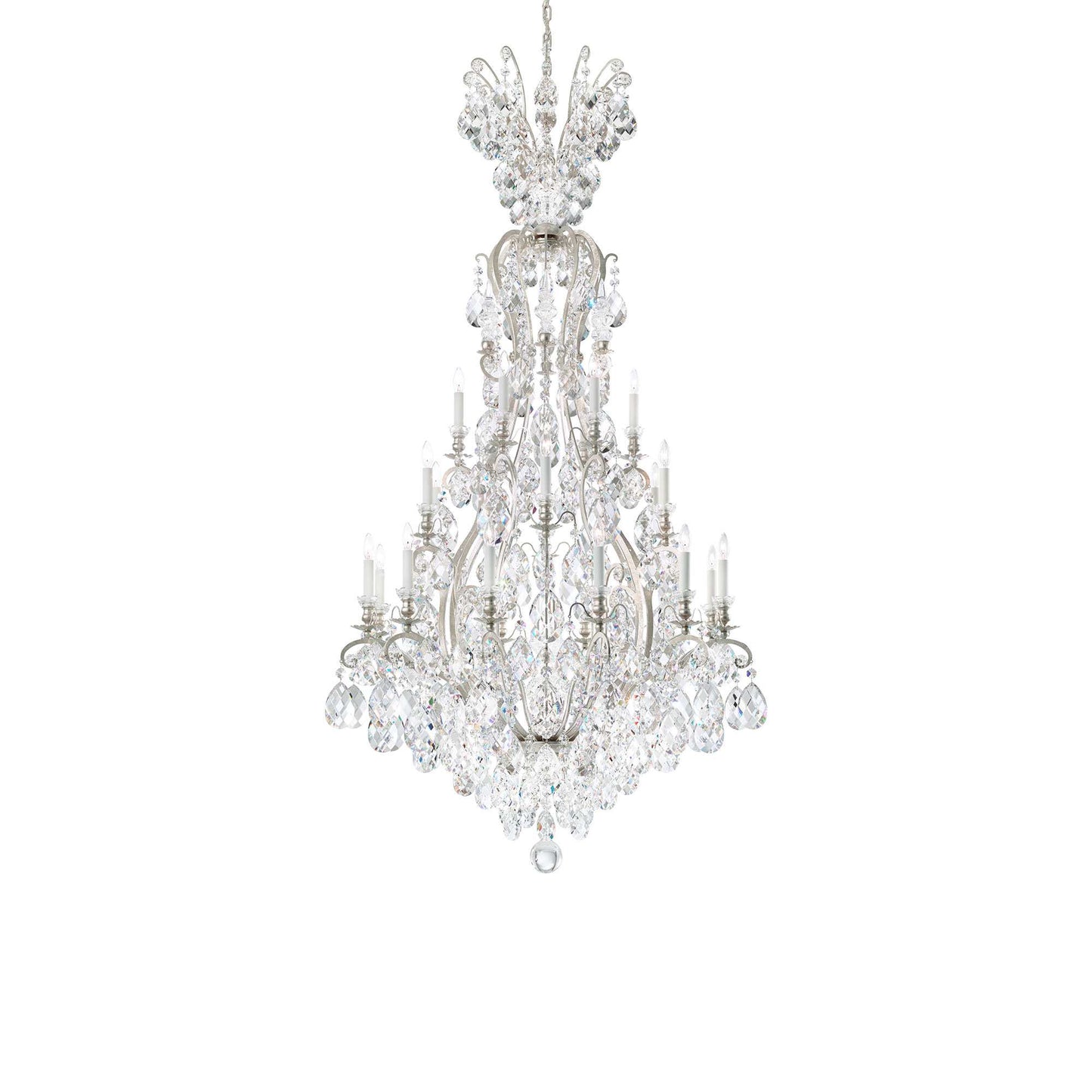 Renaissance Multi Tier Chandelier in Antique Silver (Heritage Handcut Crystal/25-Light).