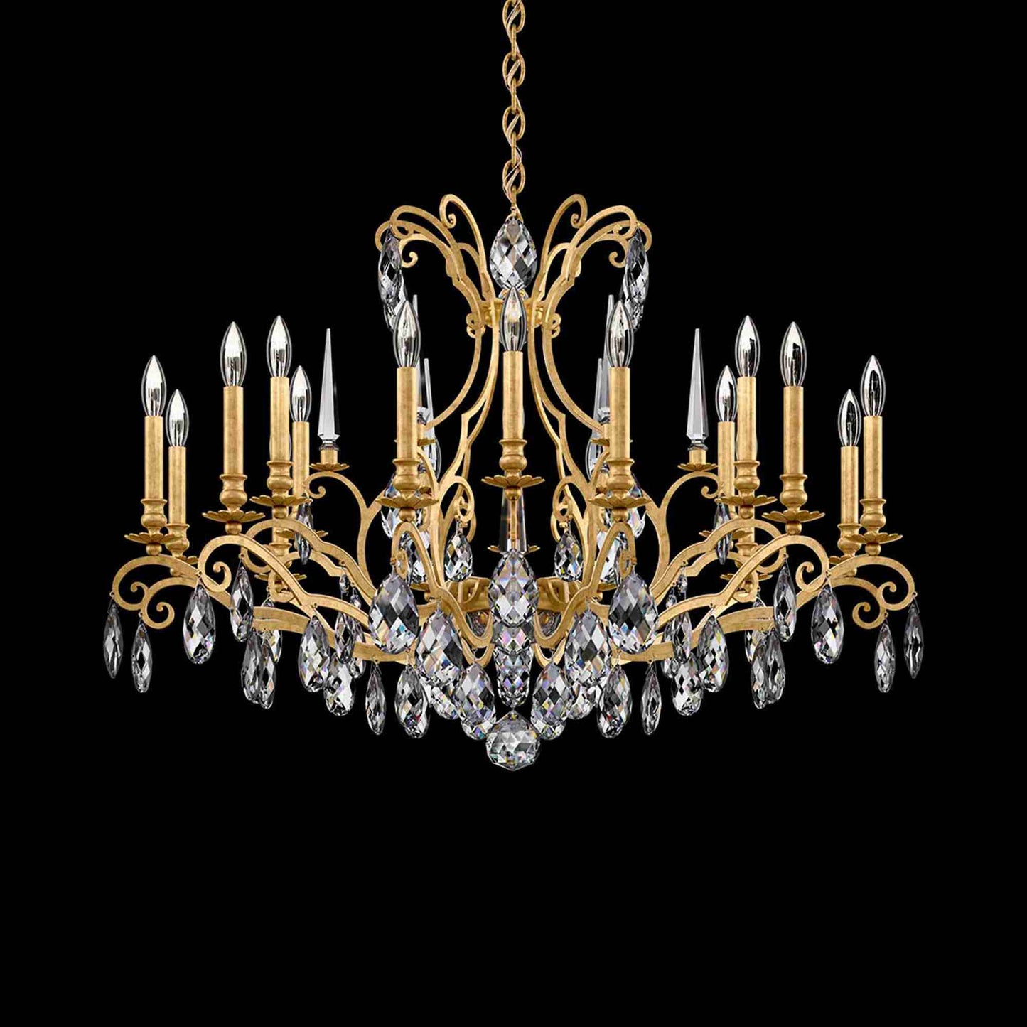 Renaissance Nouveau Chandelier in Heirloom Gold (18-Light).