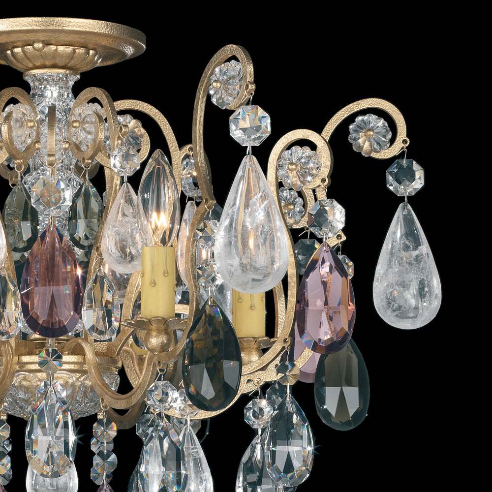 Renaissance Rock Crystal Semi Flush Mount Ceiling Light in Detail.