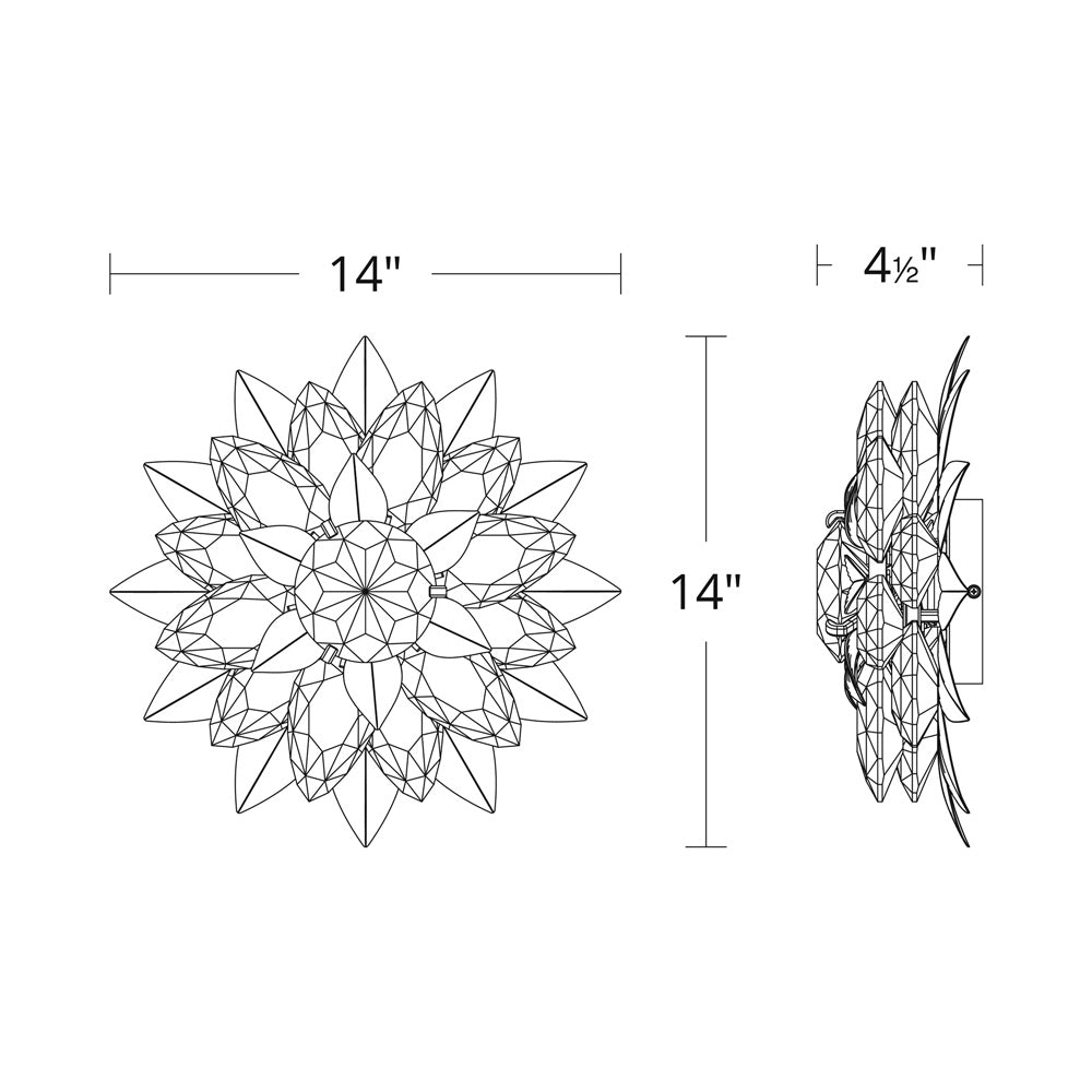 Rhapsodie LED Wall Light - line drawing.
