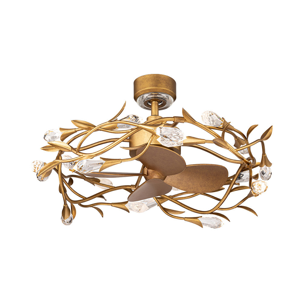 Secret Garden LED Fandelier in French Gold.