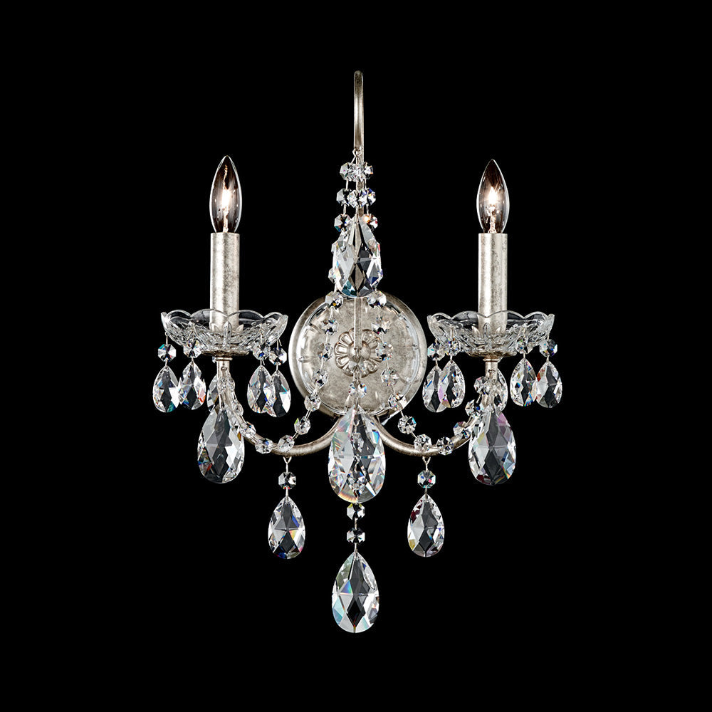 Sonatina Wall Light in Antique Silver (Swarovski).