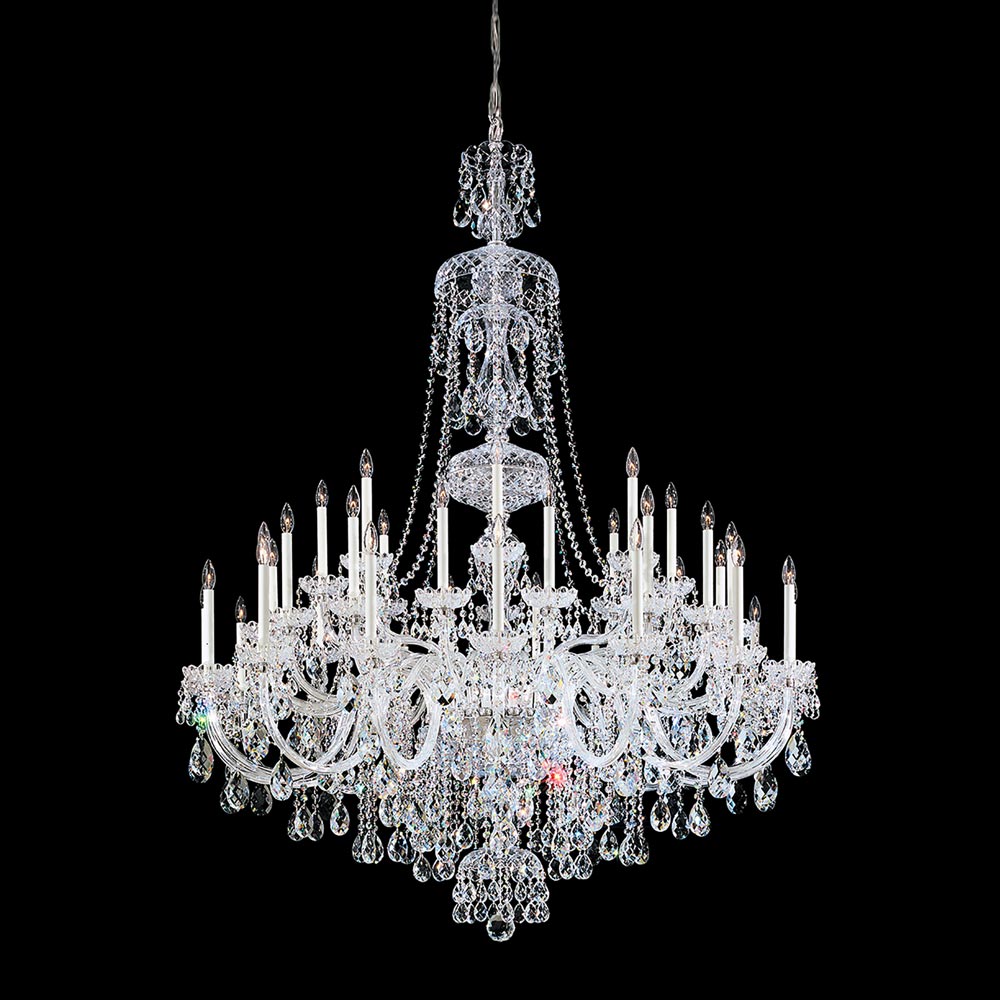 Sterling Chandelier in Polished Silver (Heritage Handcut Crystal/76-Inch).