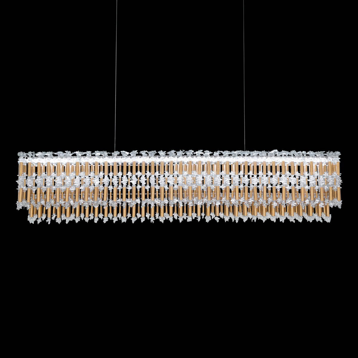 Tahitian LED Linear Pendant Light in Heirloom Gold.
