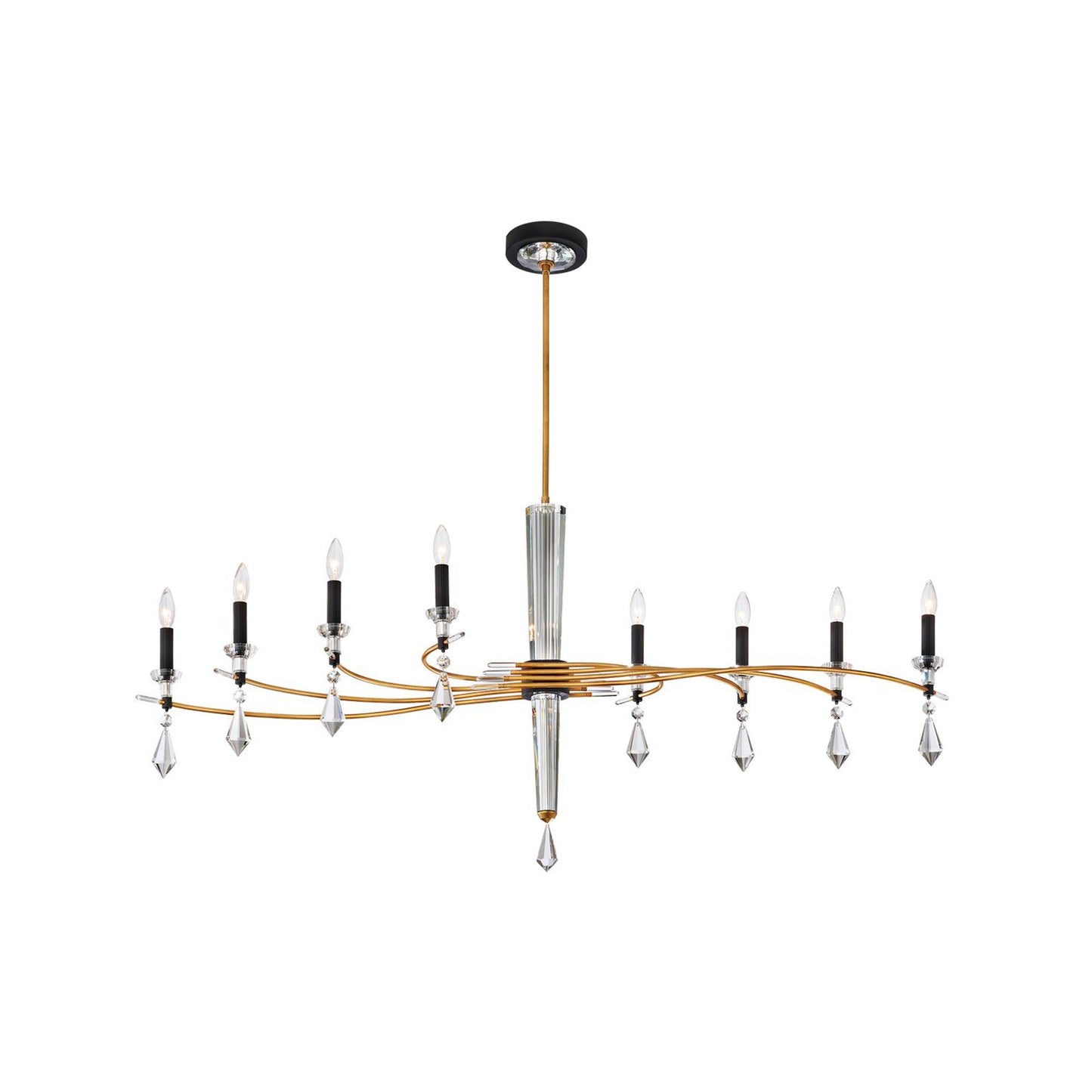 Tempest Chandelier in Soft Gold/Black (8-Light).