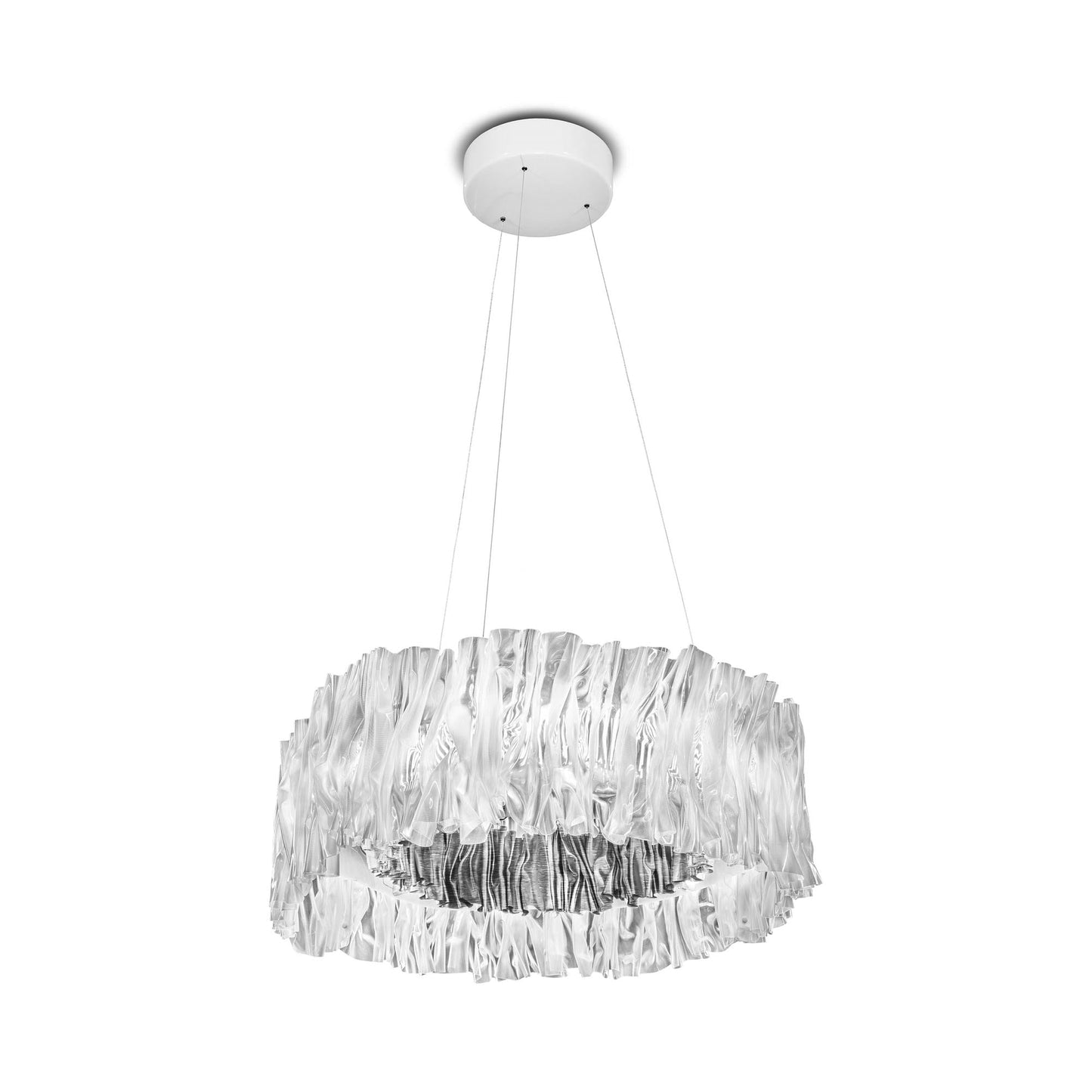 Accordeon LED Chandelier in Silver.