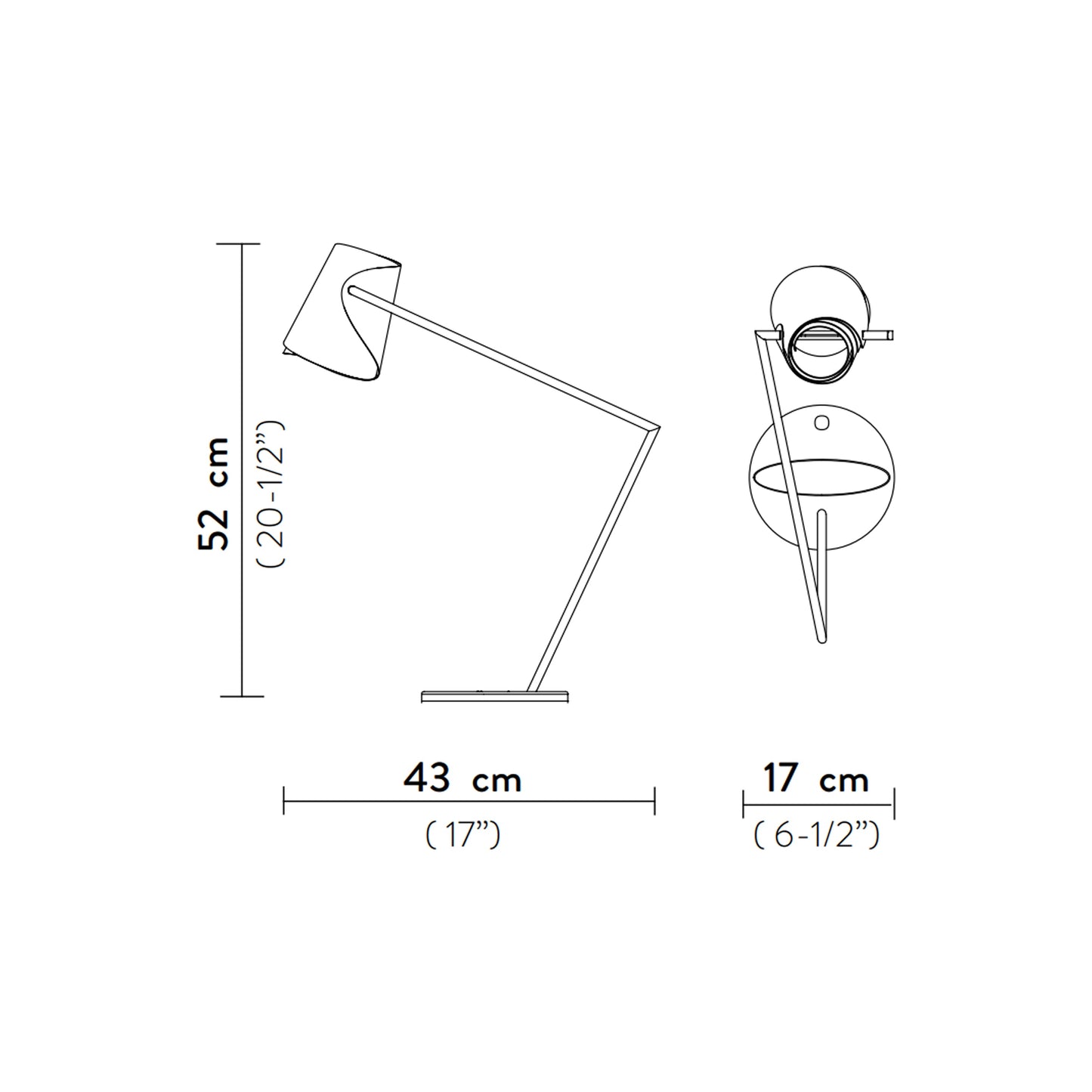 Overlay LED Table Lamp - line drawing.