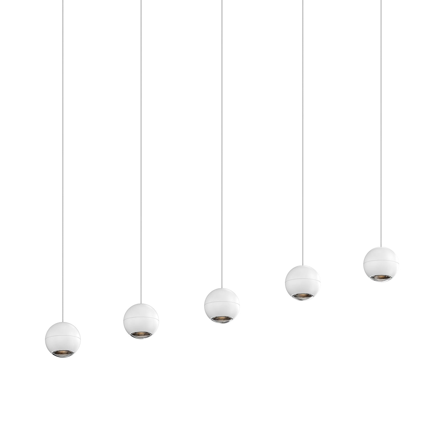 Hemisphere LED Pendant Light in Textured White (5-Light).
