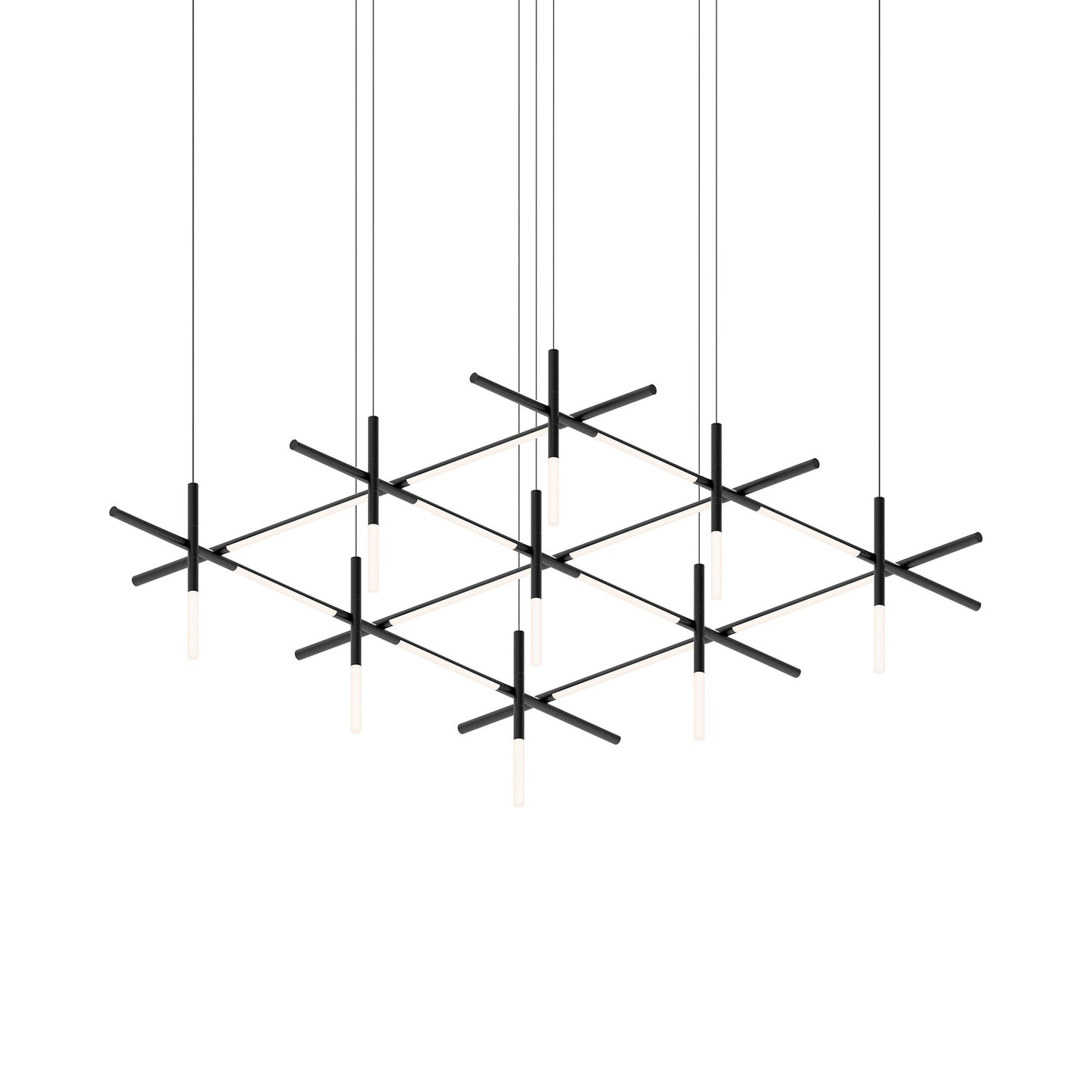 Labyrinth Square LED Pendant Light in Satin Black.