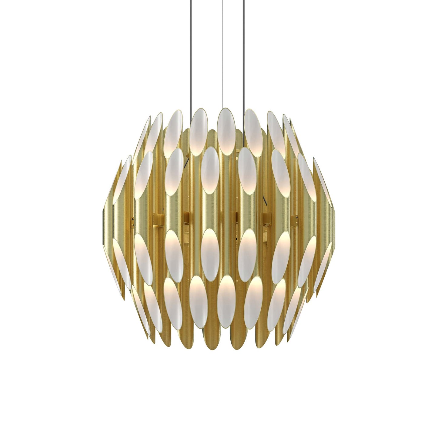 Chimes Tiered LED Pendant Light in Satin Brass (2-Tier).