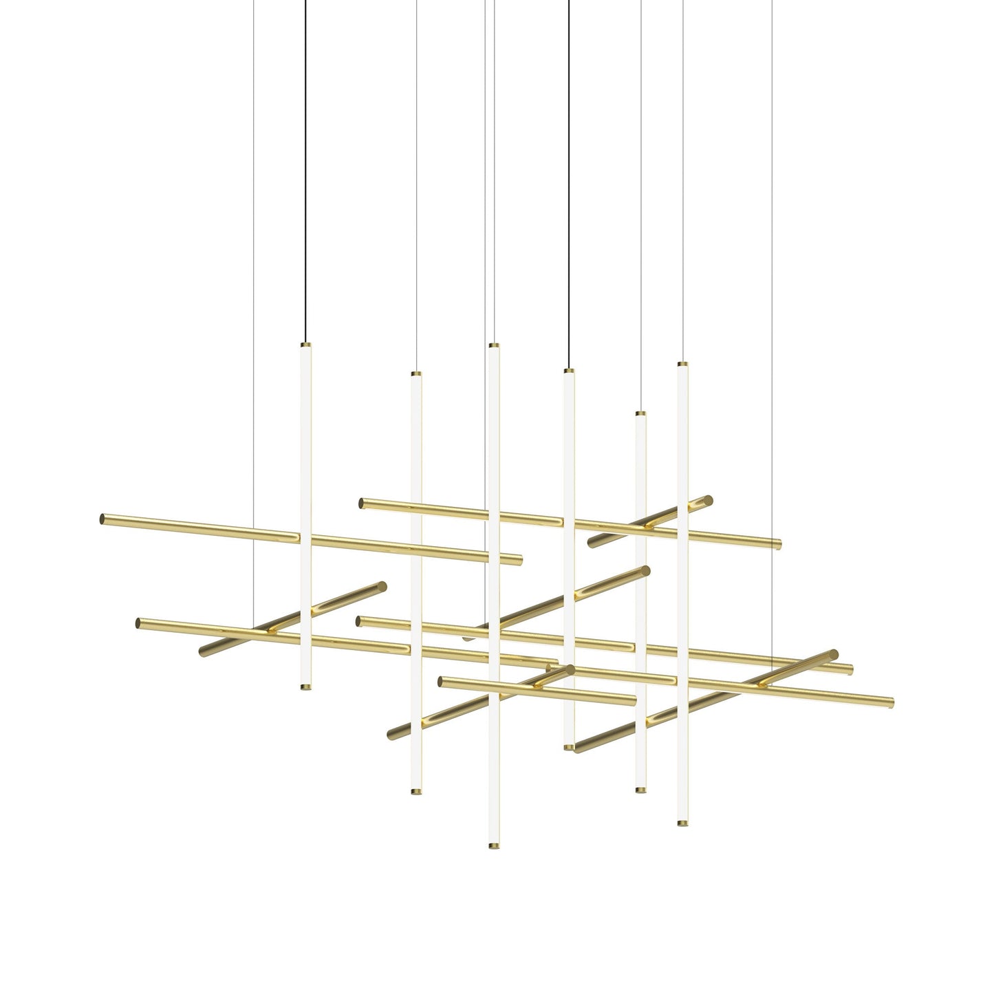 Labyrinth Intersections LED Chandelier in Brass.