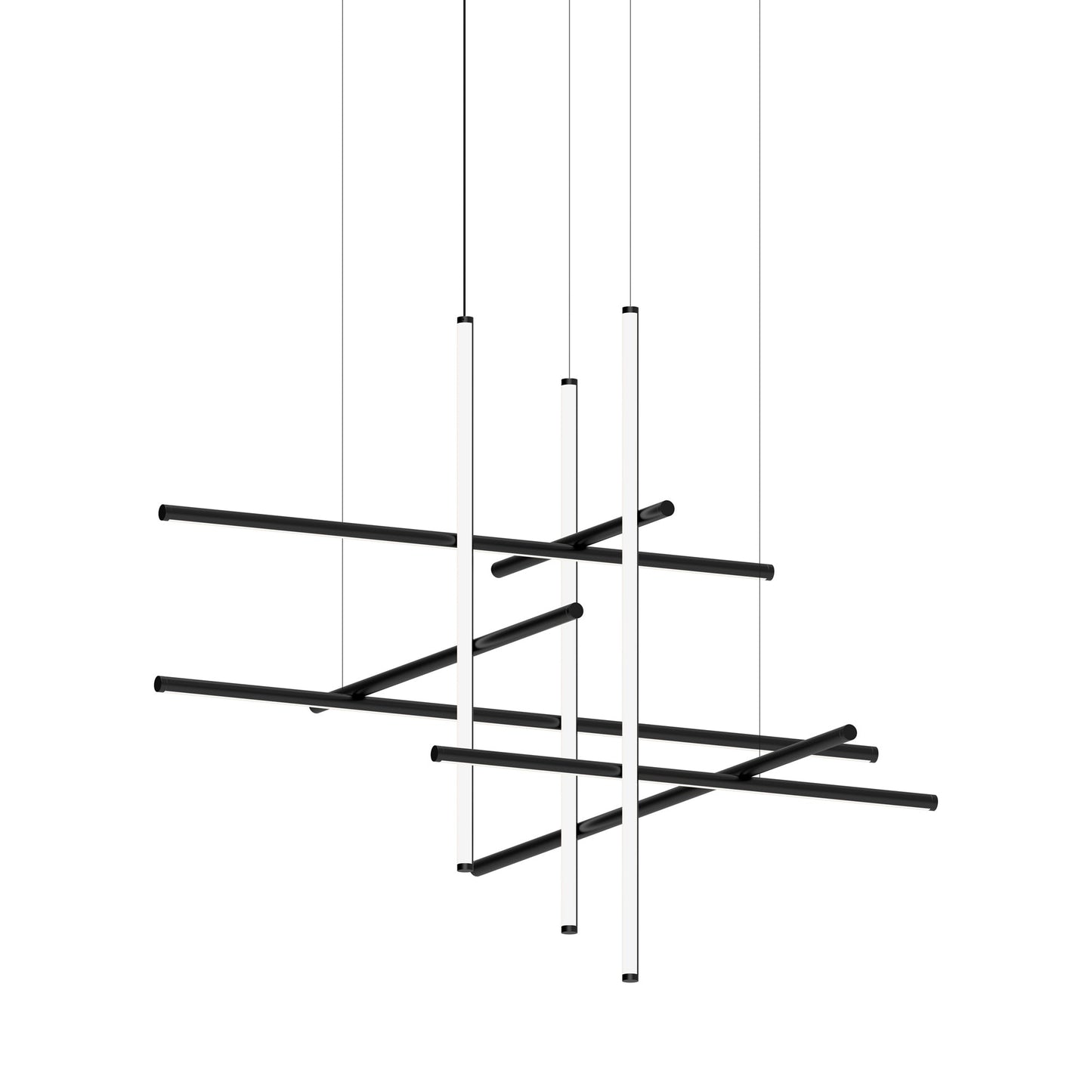 Labyrinth LED Chandelier in Satin Black.