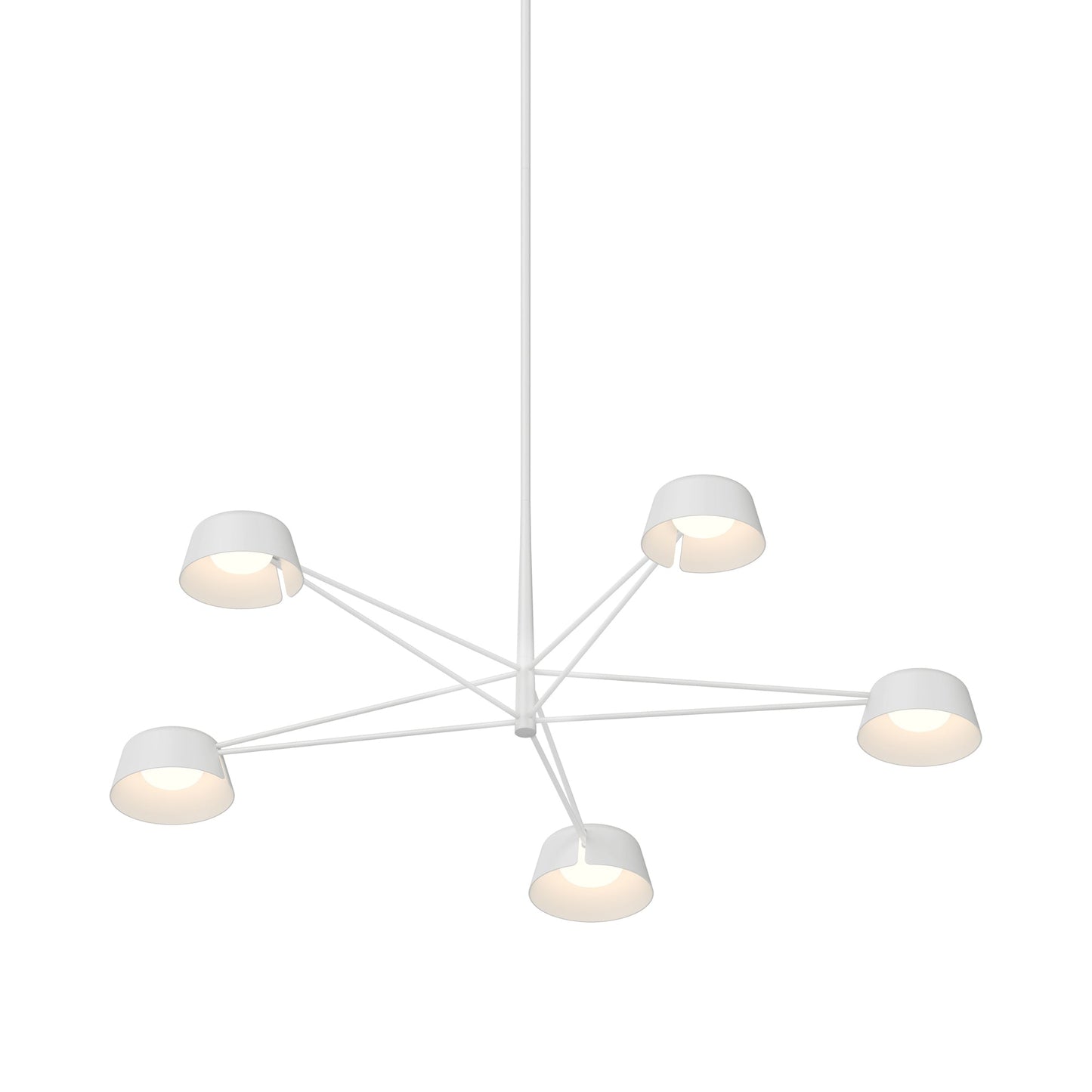 Ray LED Chandelier in Warm Gray (Warm Gray/5-Light).
