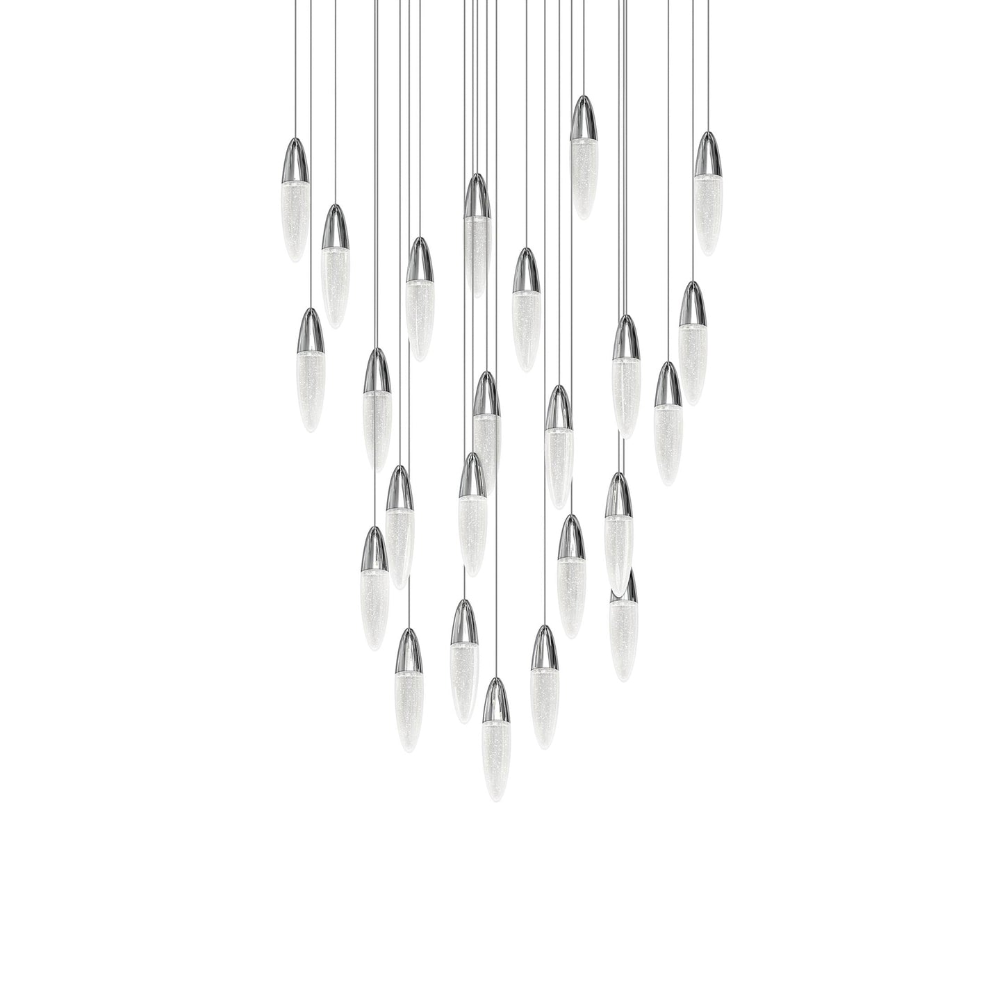 Sultana LED Chandelier in Polished Chrome/White Canopy (24-Light).