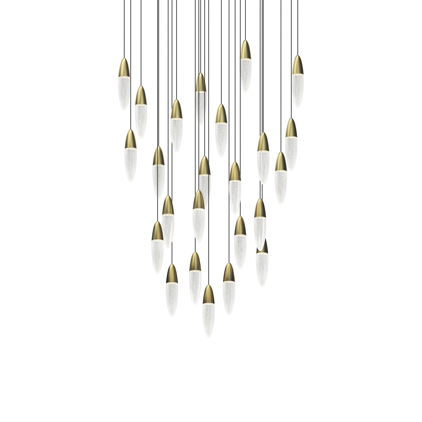 Sultana LED Chandelier in Satin Brass/White Canopy (24-Light).