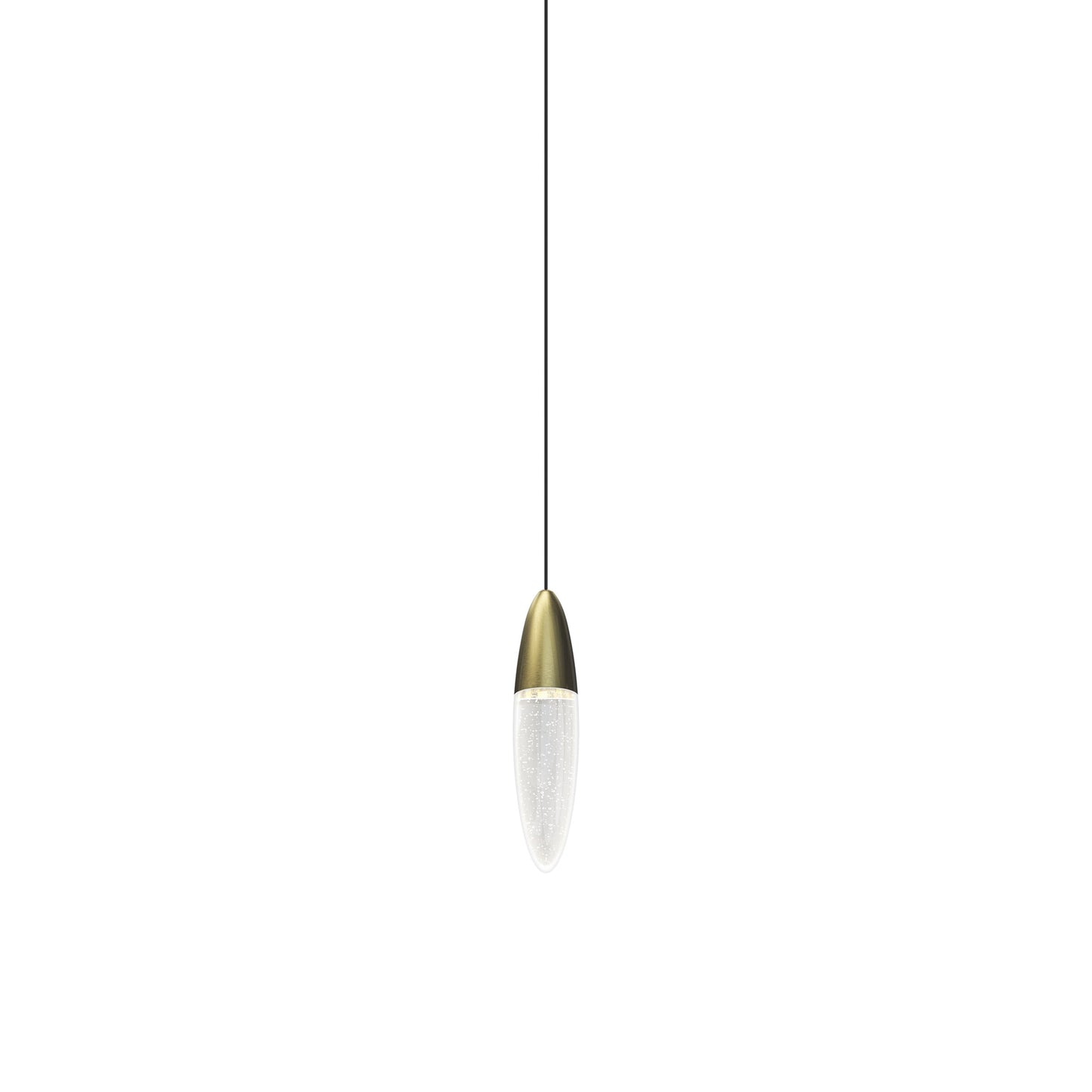 Sultana LED Pendant Light in Satin Brass/White Canopy.