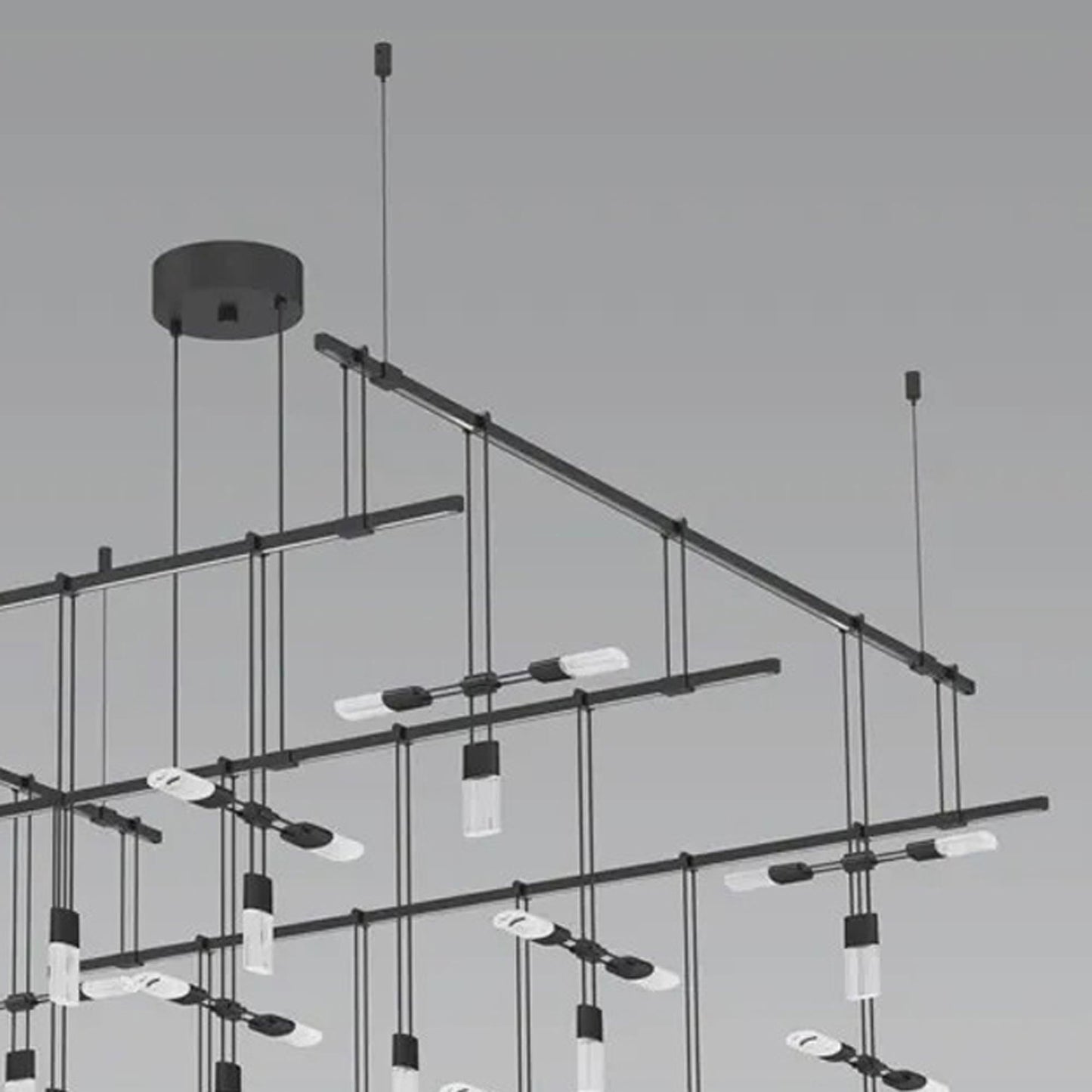 Suspenders® 2-Tier Grid Crystal Chiclet LED Pendant Light in Detail.