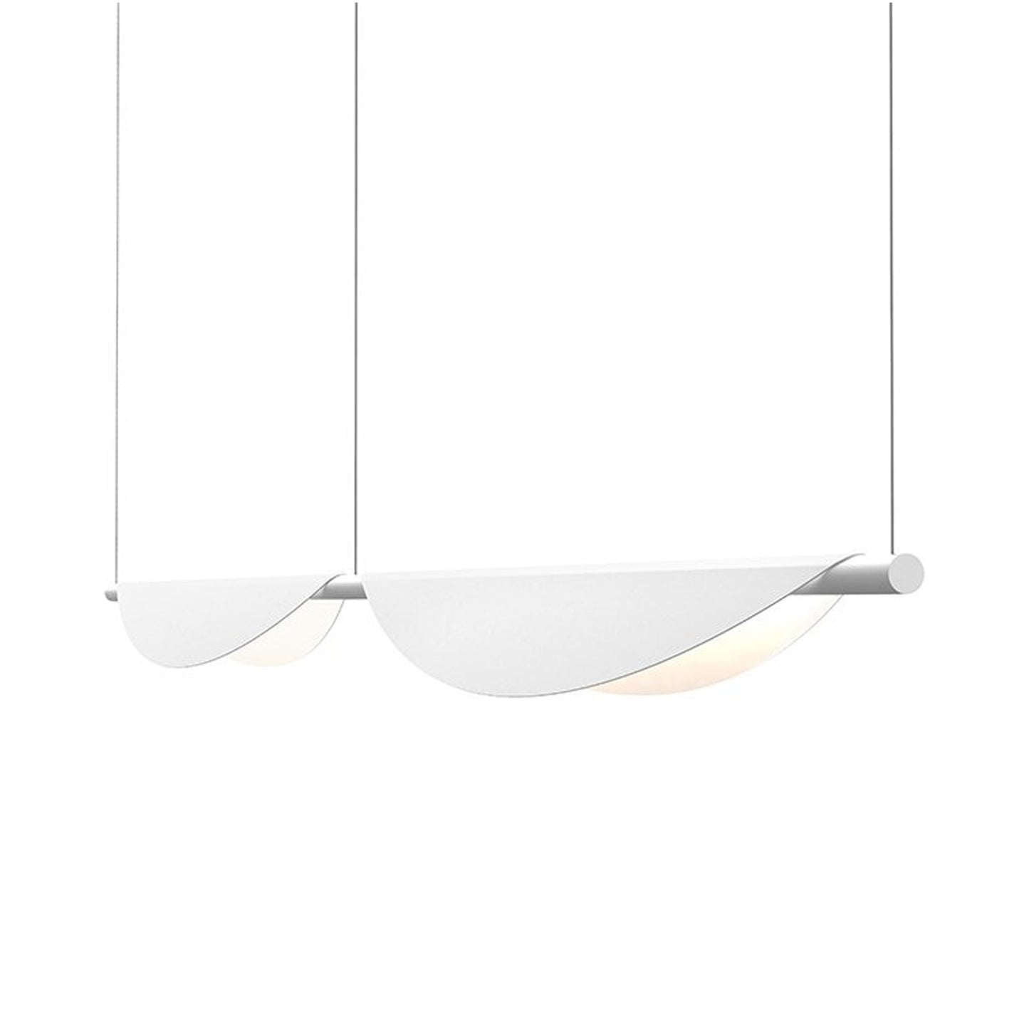 Tela™ LED Double Pendant Light in Satin White.